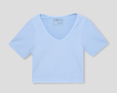 Foto 1 | Blusa de Cuello V Azul Refill para Niña