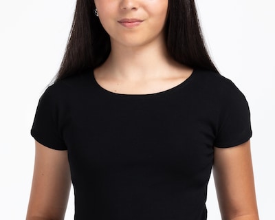 Foto 4 | Playera de Cuello Redondo Negra Girls Attitude para Niña