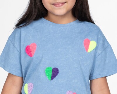 Foto 4 | Playera de Cuello Redondo Azul Girls Attitude para Niña