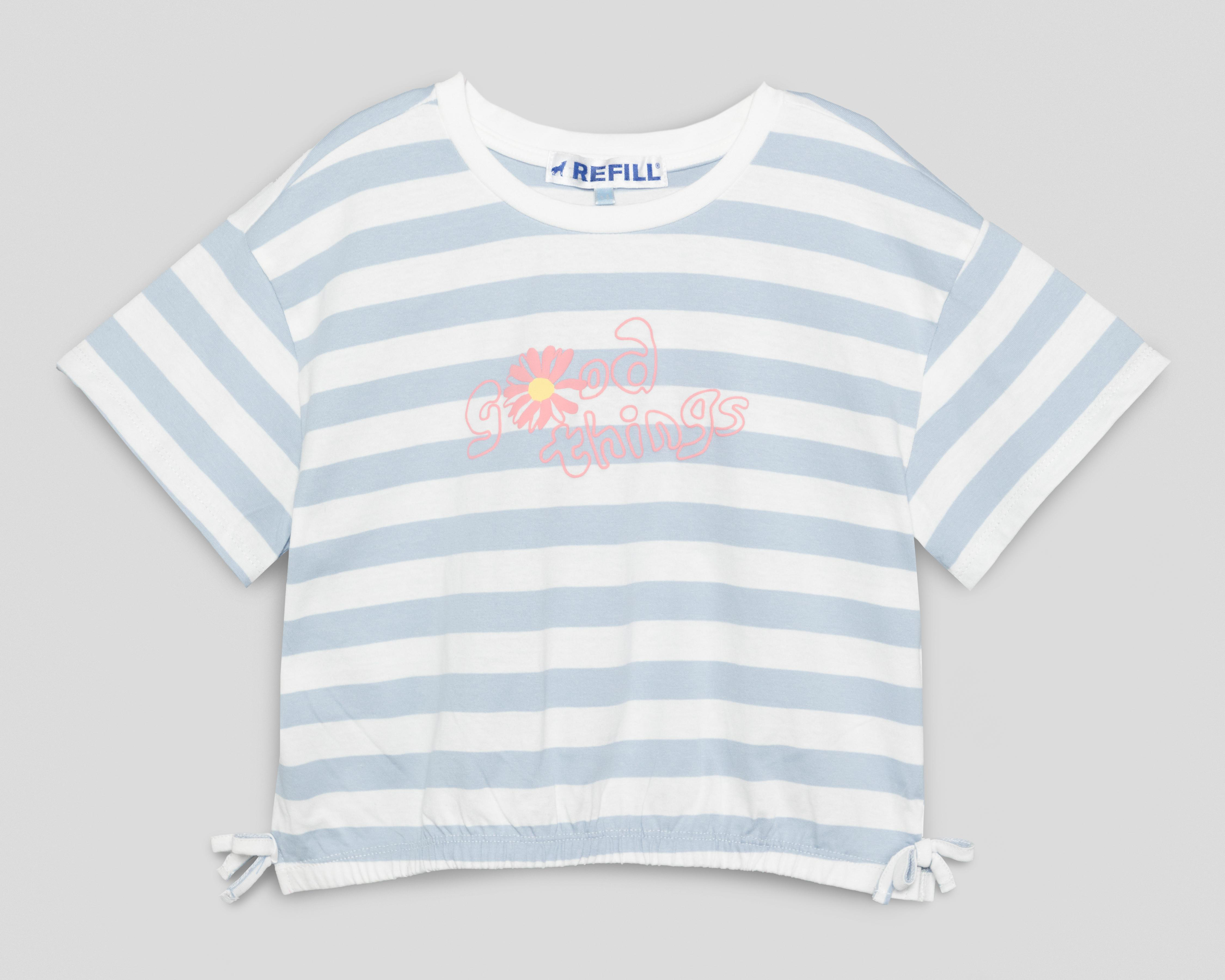 Foto 1 | Playera Refill Manga Corta a Rayas para Niña