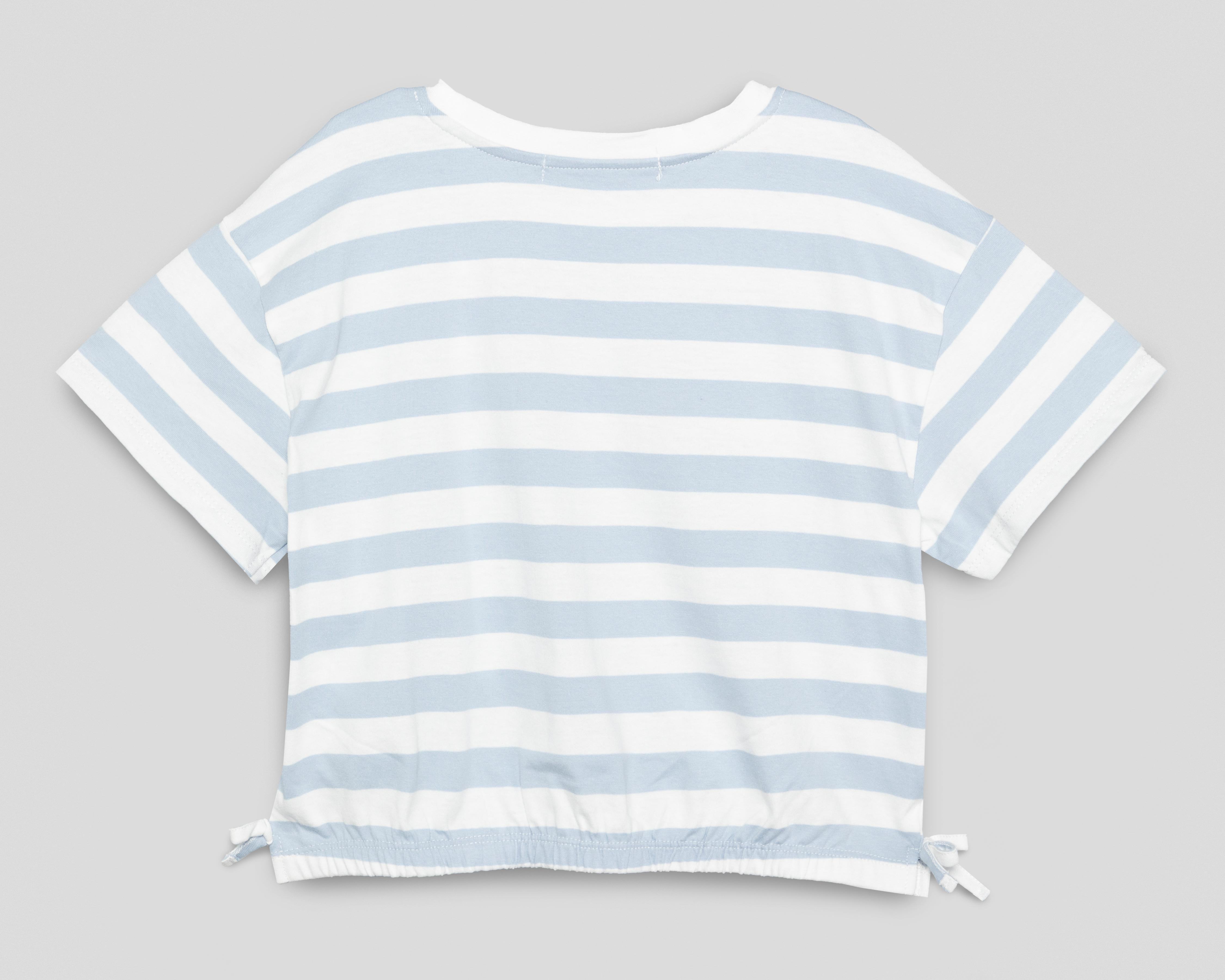 Foto 2 | Playera Refill Manga Corta a Rayas para Niña