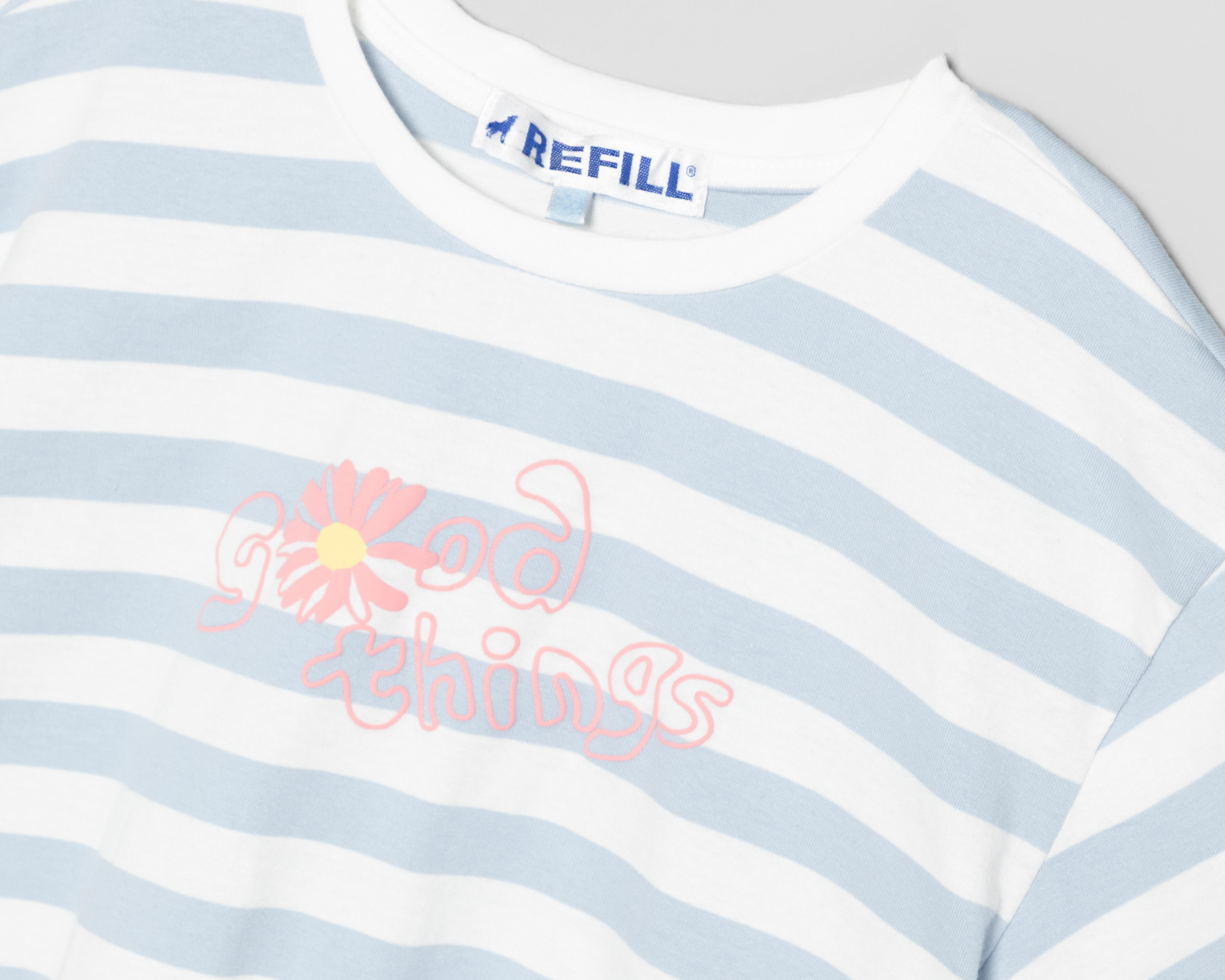 Foto 4 pulgar | Playera Refill Manga Corta a Rayas para Niña