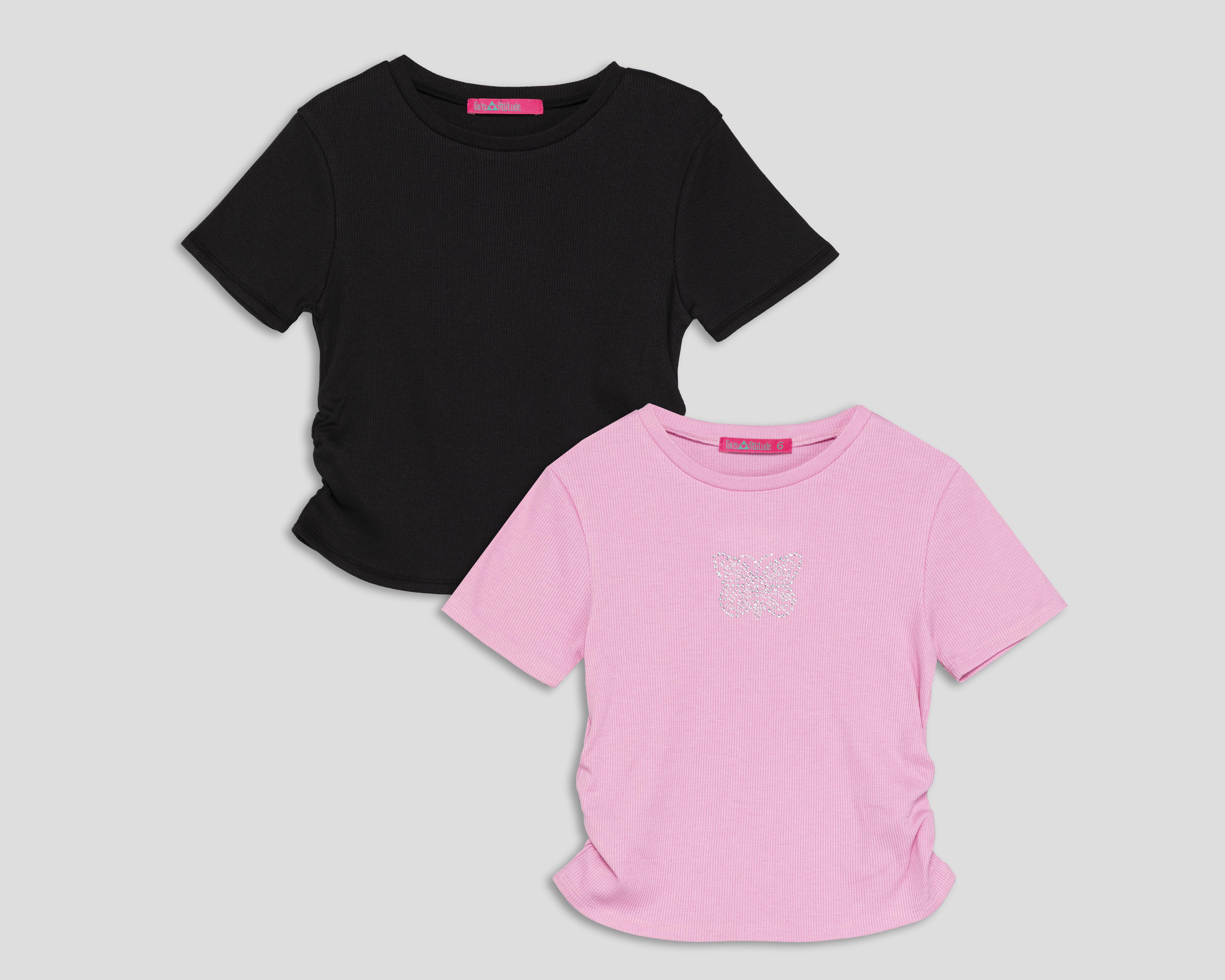 Foto 1 | Playera Girls Attitude para Niña 2 Piezas