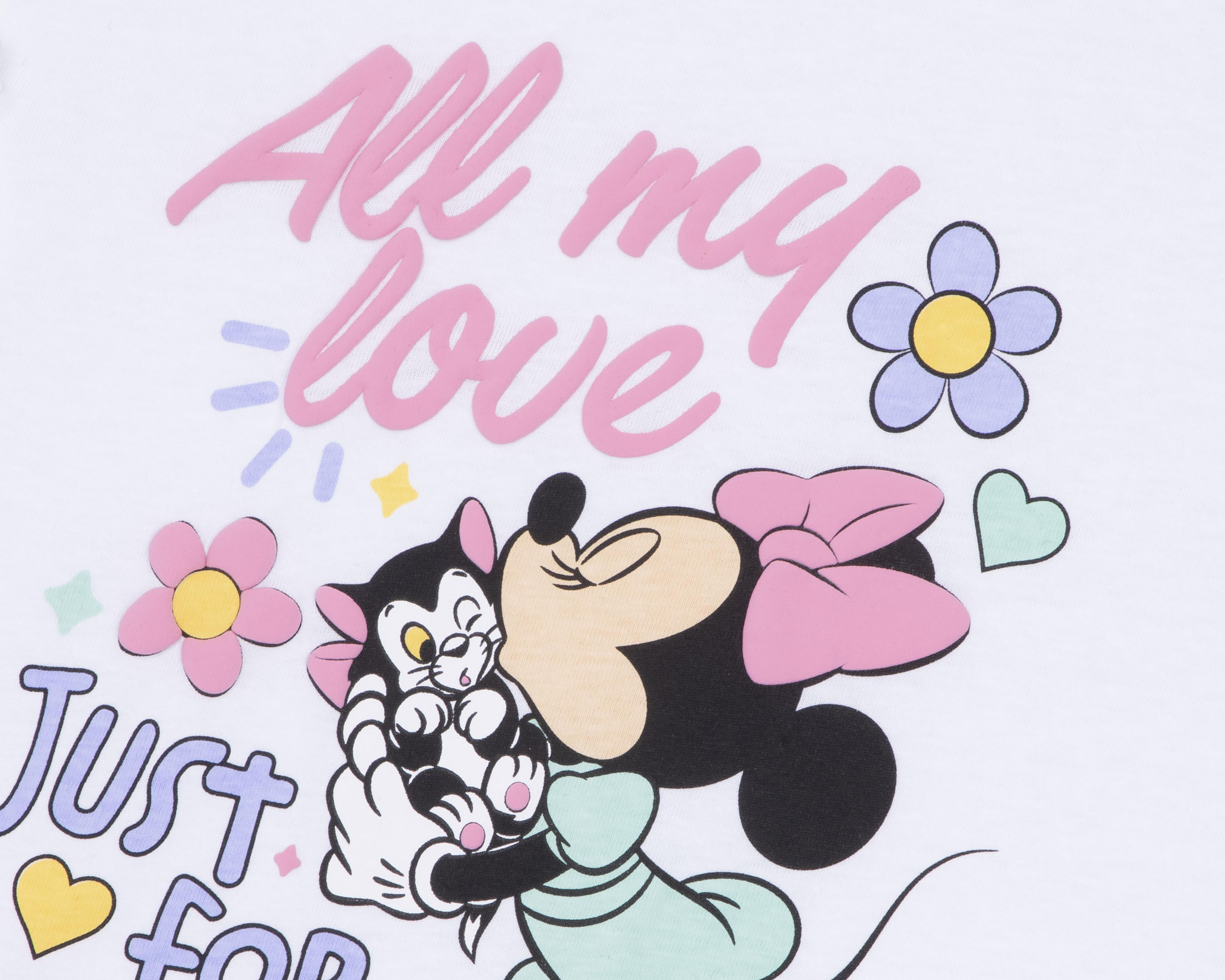 Foto 4 pulgar | Playera Disney Minnie Mouse Manga Corta para Niña