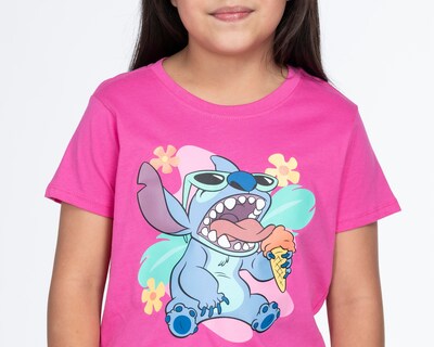 Foto 4 | Playera Disney Lilo & Stitch Manga Corta para Niña
