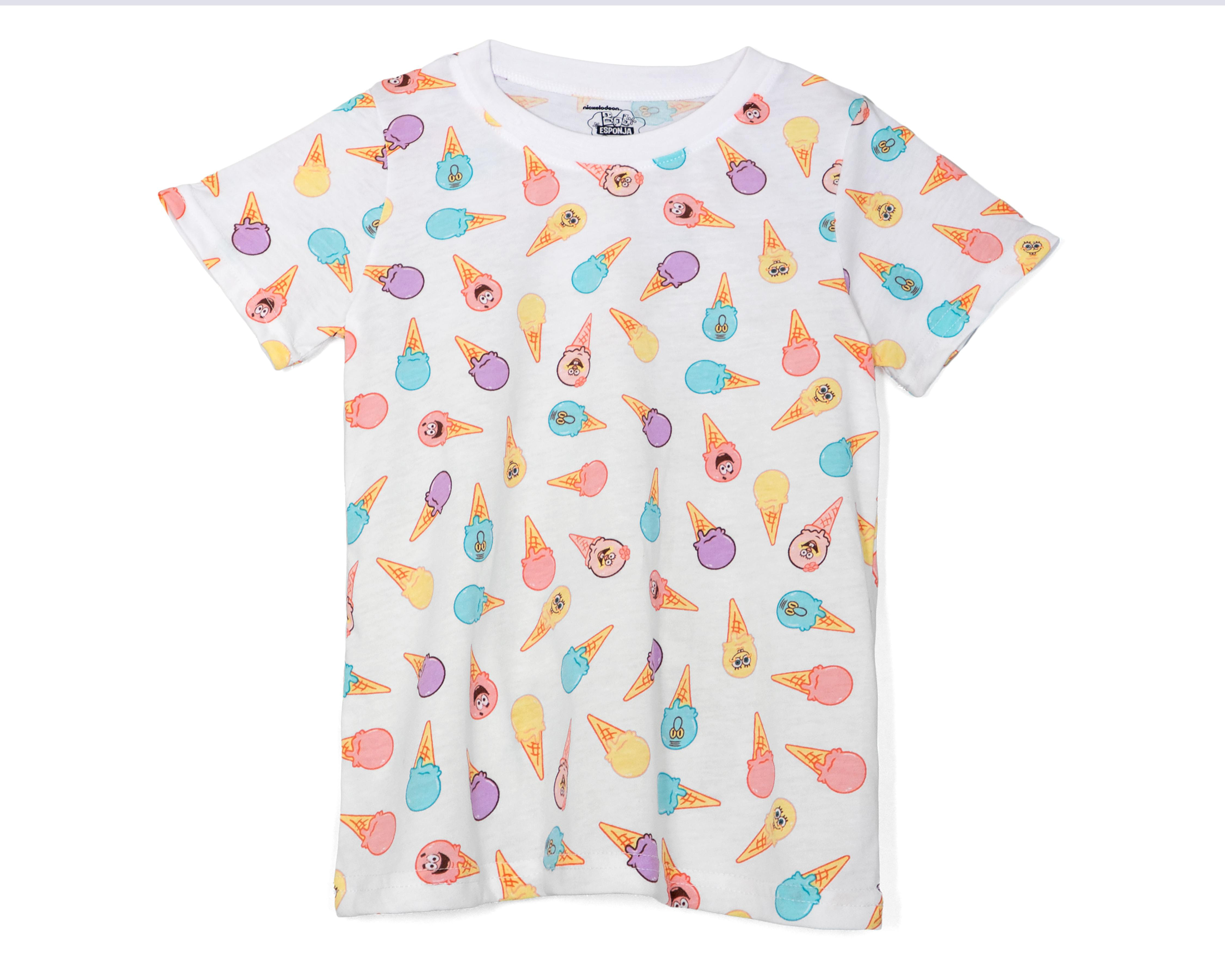 Foto 4 pulgar | Playera Bob Esponja para Niña 2 Piezas