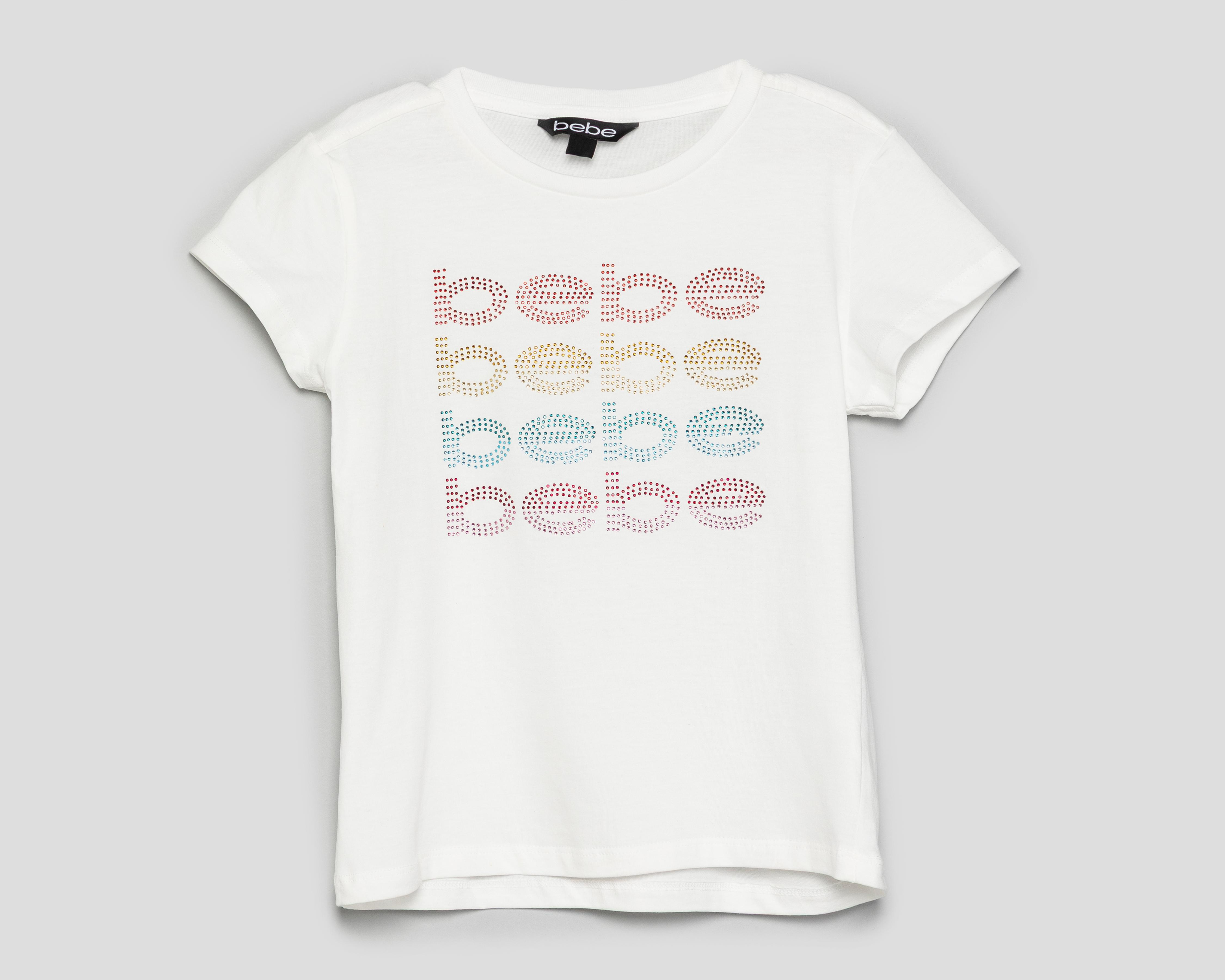 Foto 2 pulgar | Playera Bebe Manga Corta Blanca para Niña
