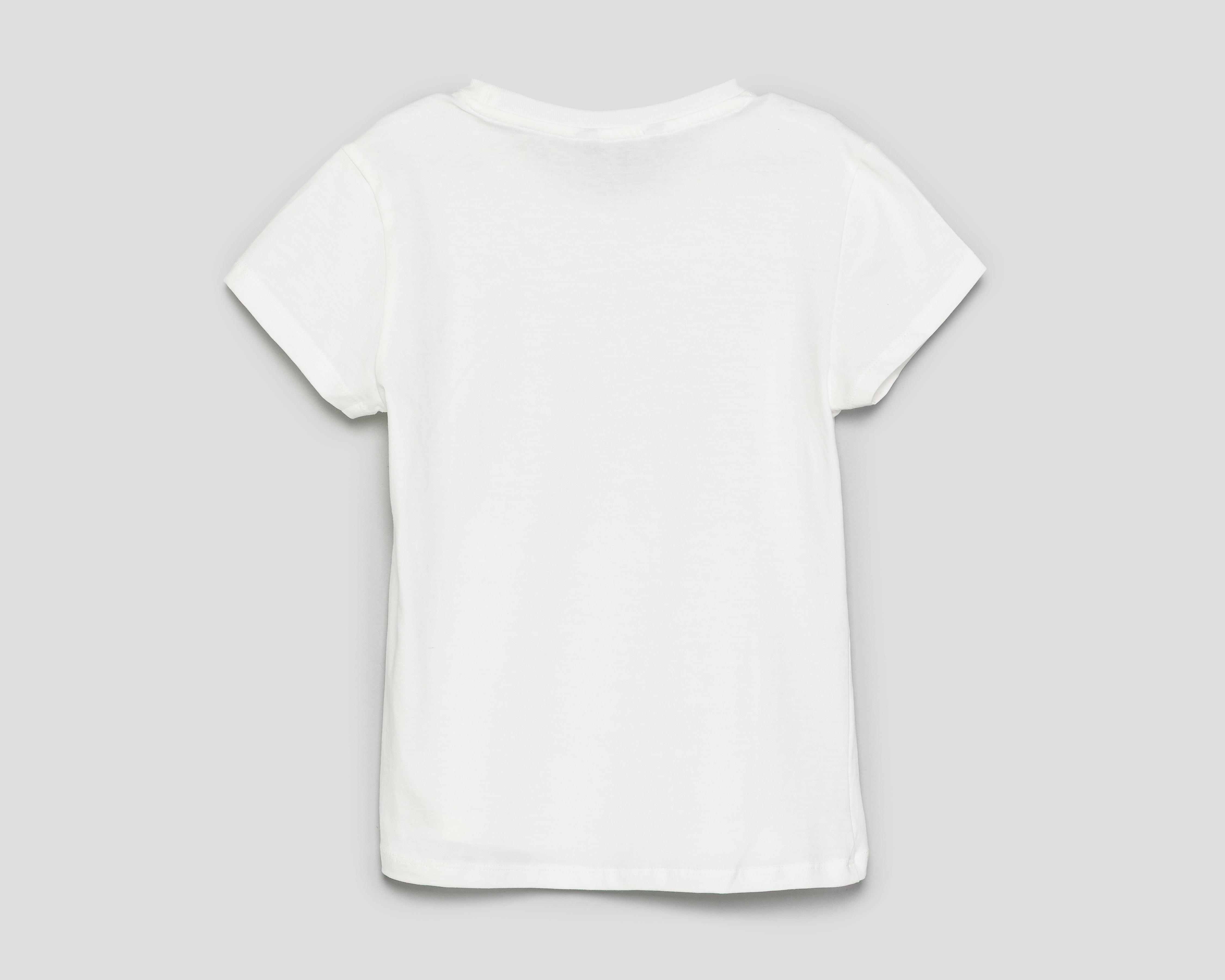 Foto 3 pulgar | Playera Bebe Manga Corta Blanca para Niña