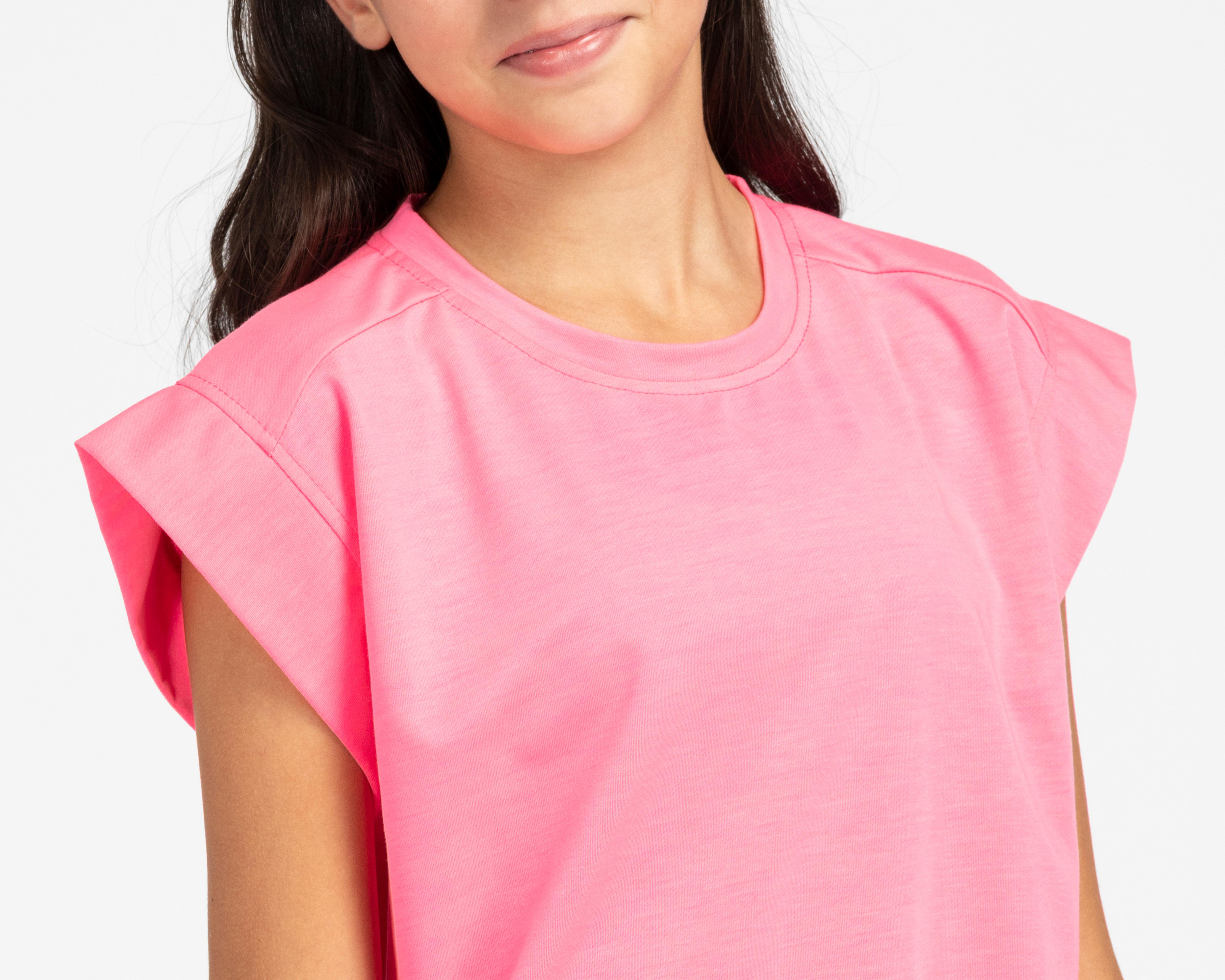 Foto 5 pulgar | Playera de Cuello Redondo Rosa 18 Forever Juvenil