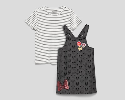 Foto 1 | Vestido Gris Disney Minnie Mouse para Niña con Playera