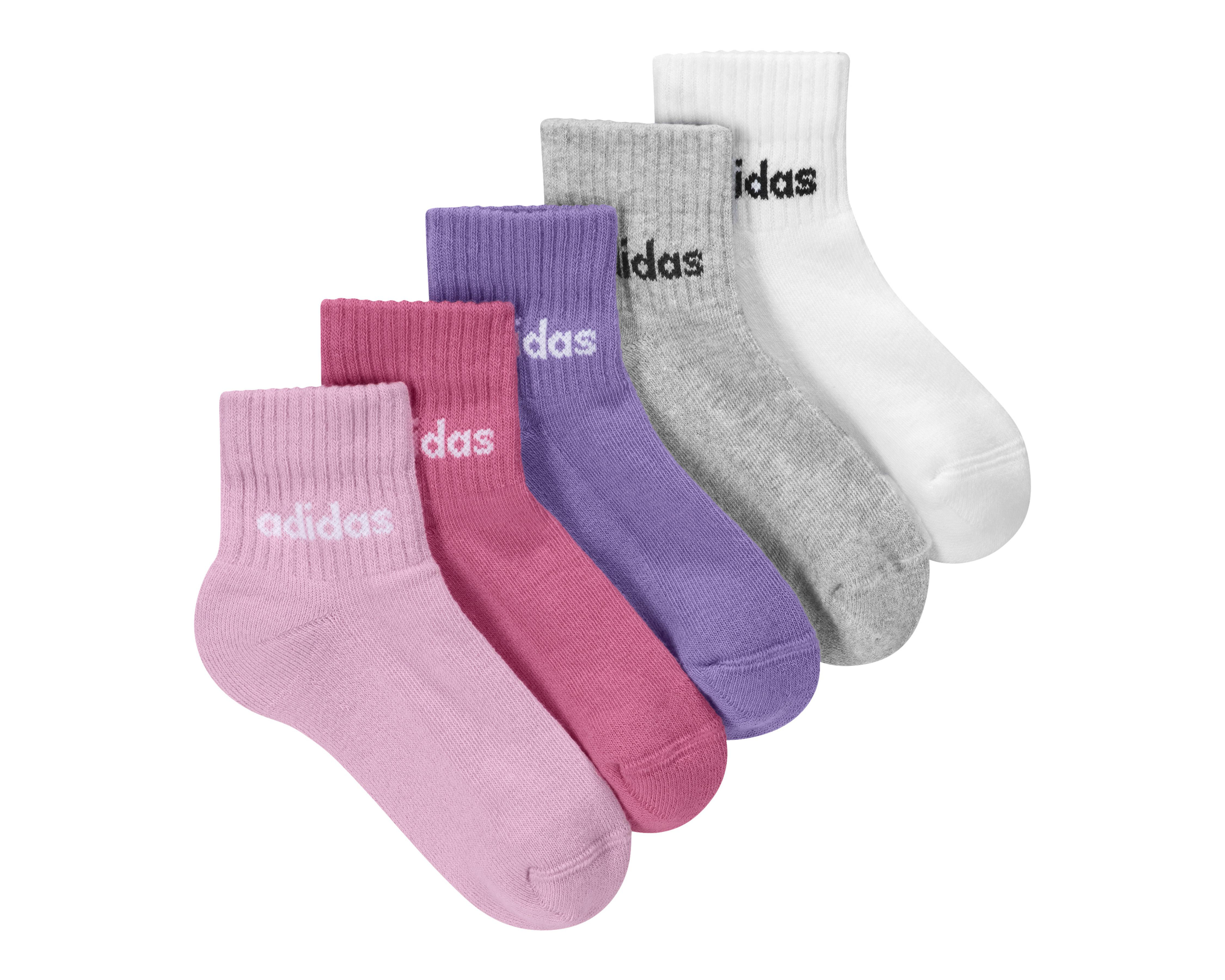 Foto 1 | Calcetines Deportivos Adidas para Niña 5 Pares