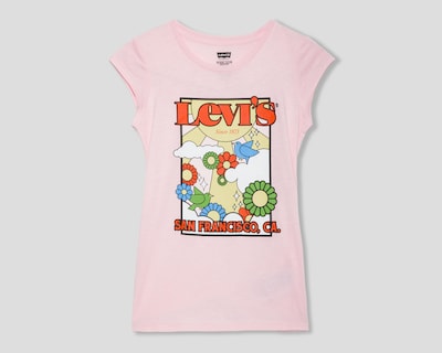 Foto 1 | Playera de Cuello Redondo Rosa Levi's para Niña