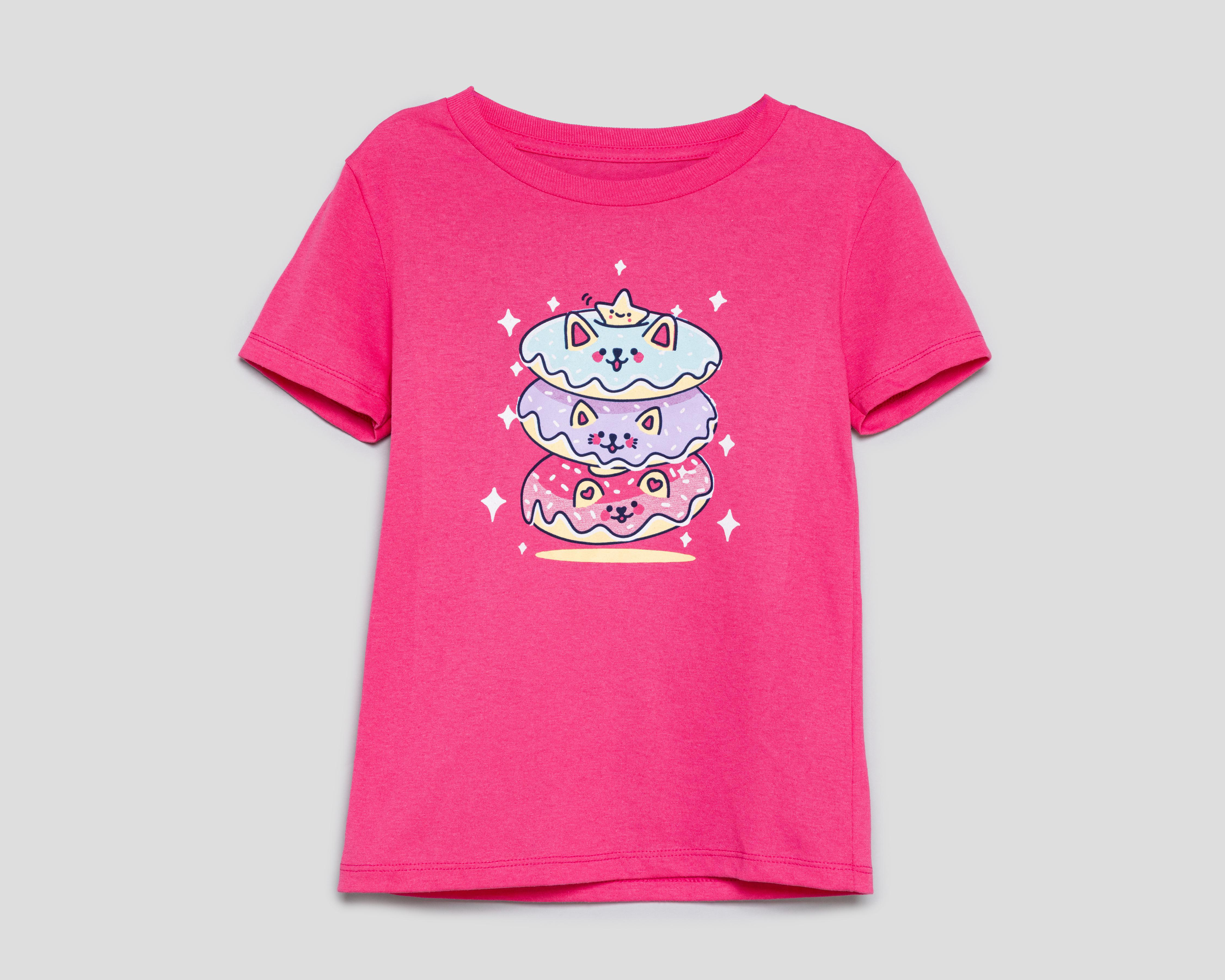 Foto 1 | Playera de Cuello Redondo Rosa Action Gear para Niña
