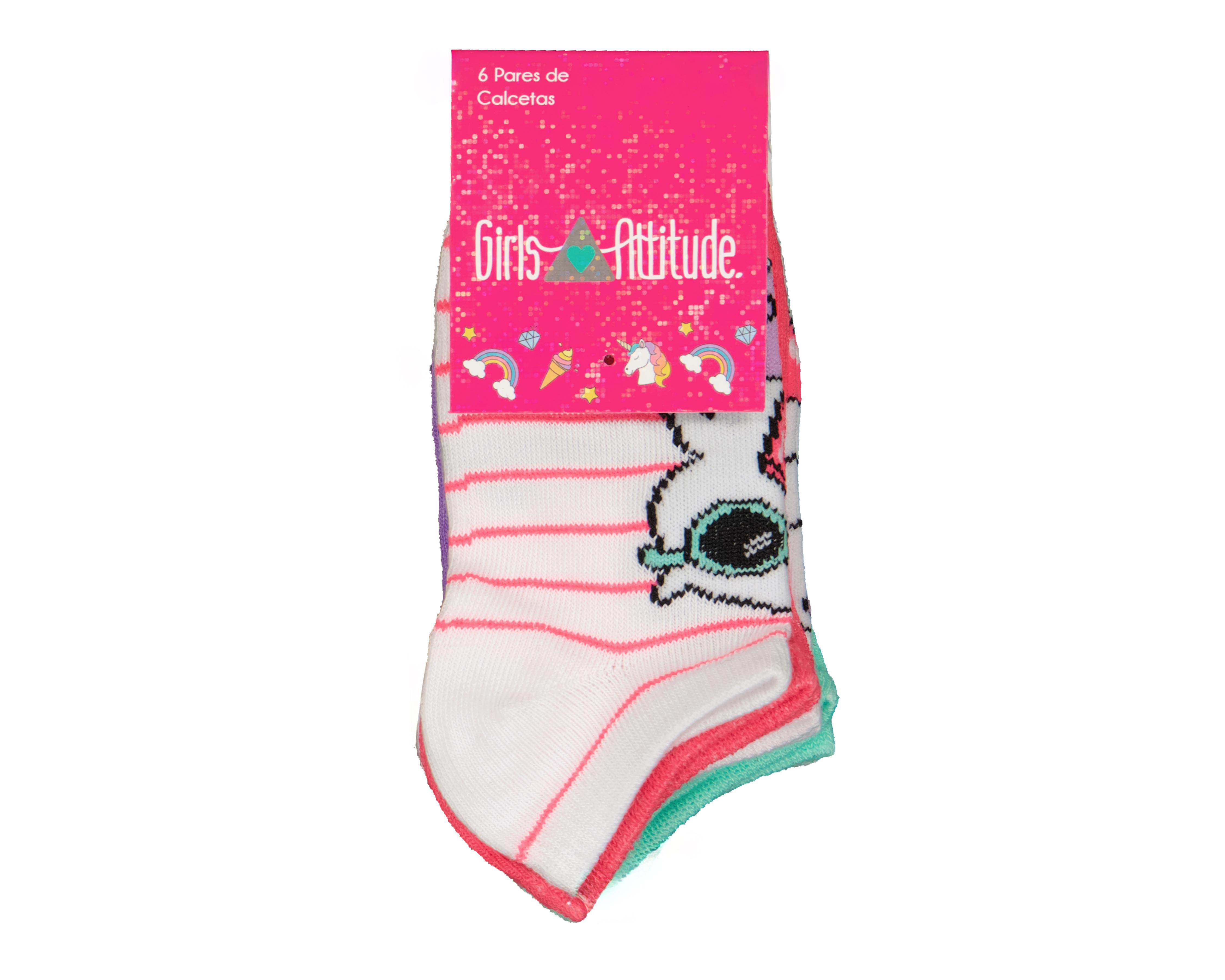Foto 4 pulgar | Calcetas Girls Attitude para Niña 6 Pares