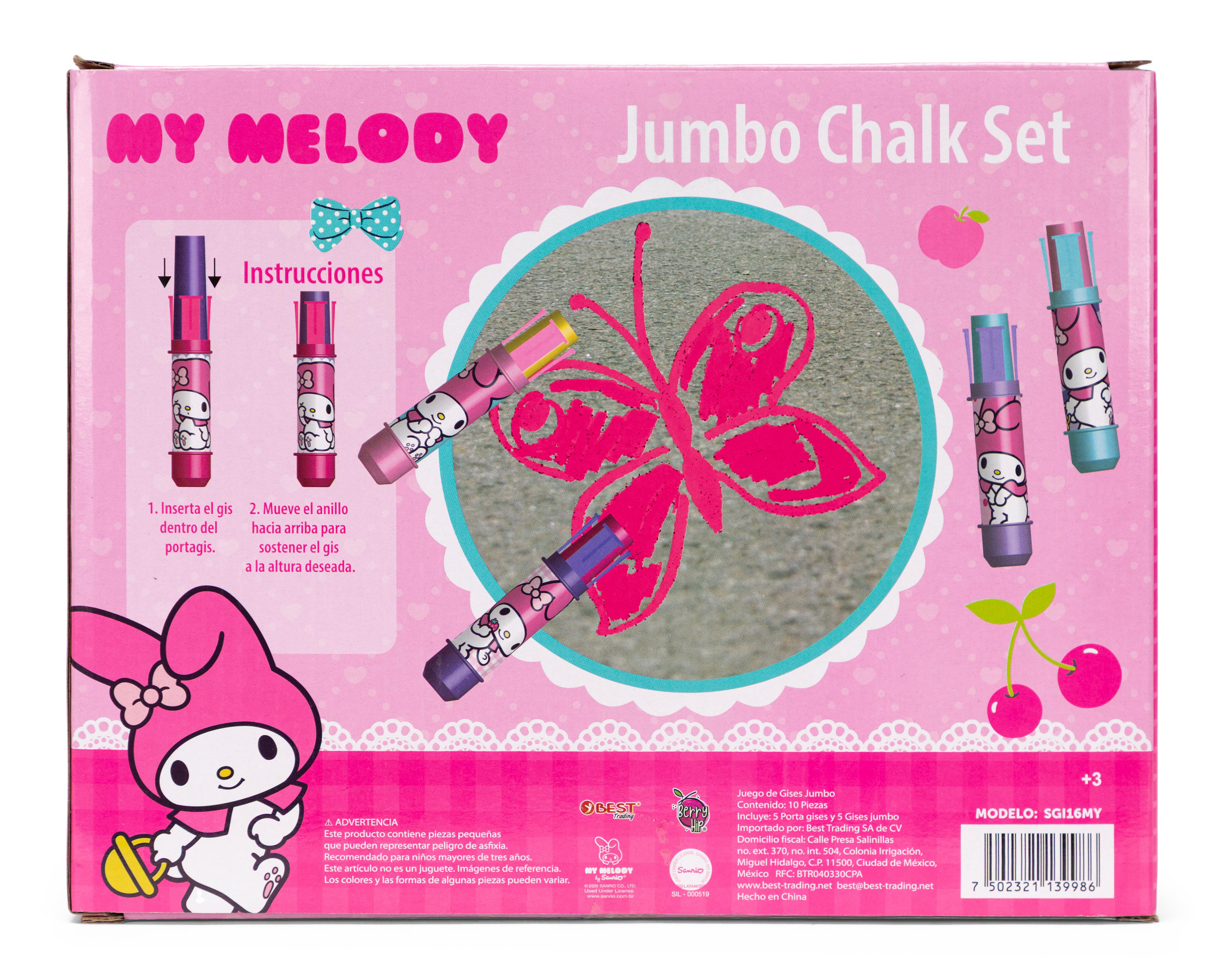 Foto 5 pulgar | Set de Gises Jumbo My Melody 10 Piezas