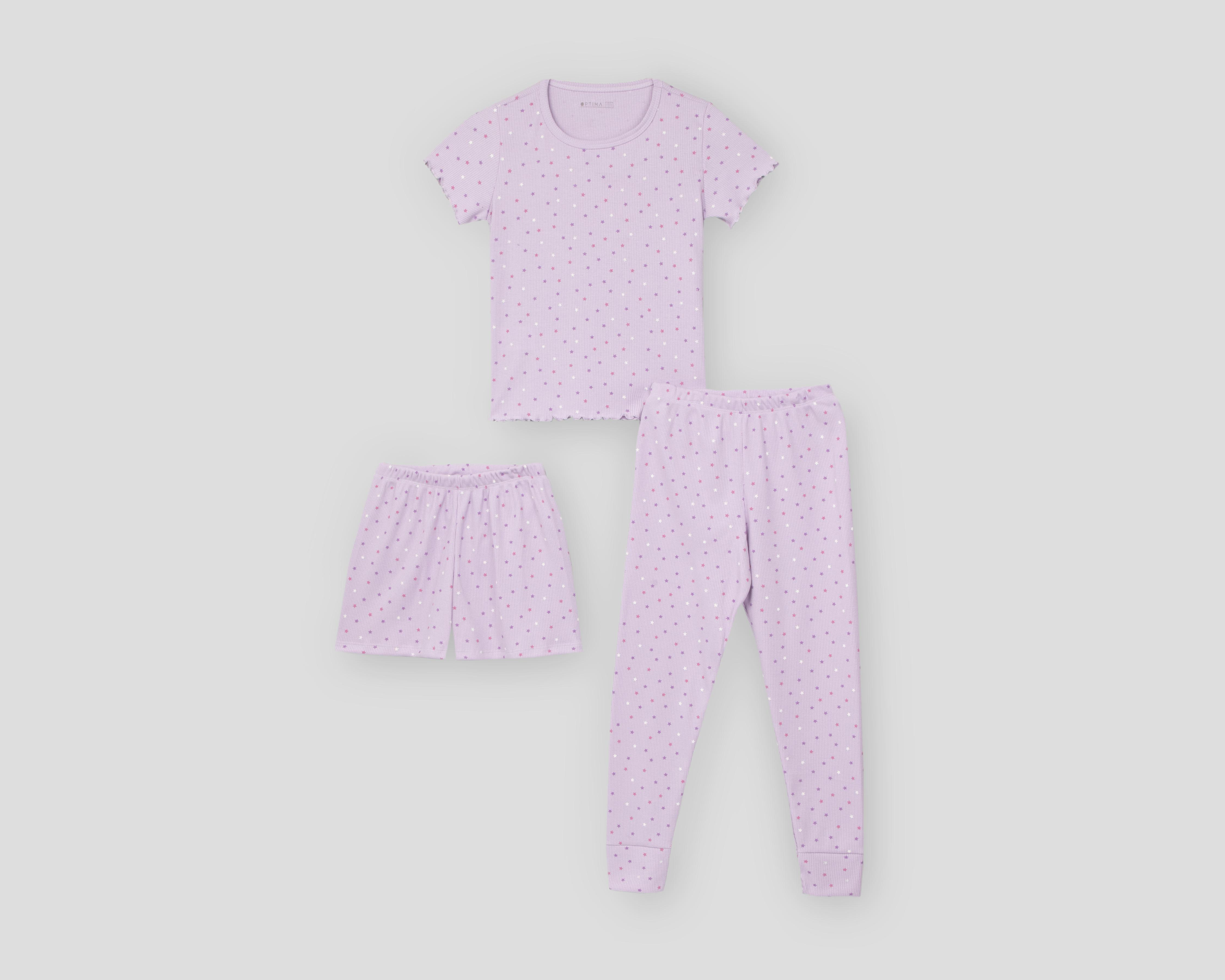 Foto 1 | Pijama para Niña de Estrellas Optima 3 Piezas