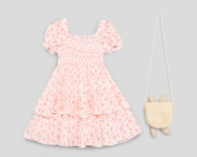 Foto 2 | Vestido Rosa Refill para Niña con Bolsa