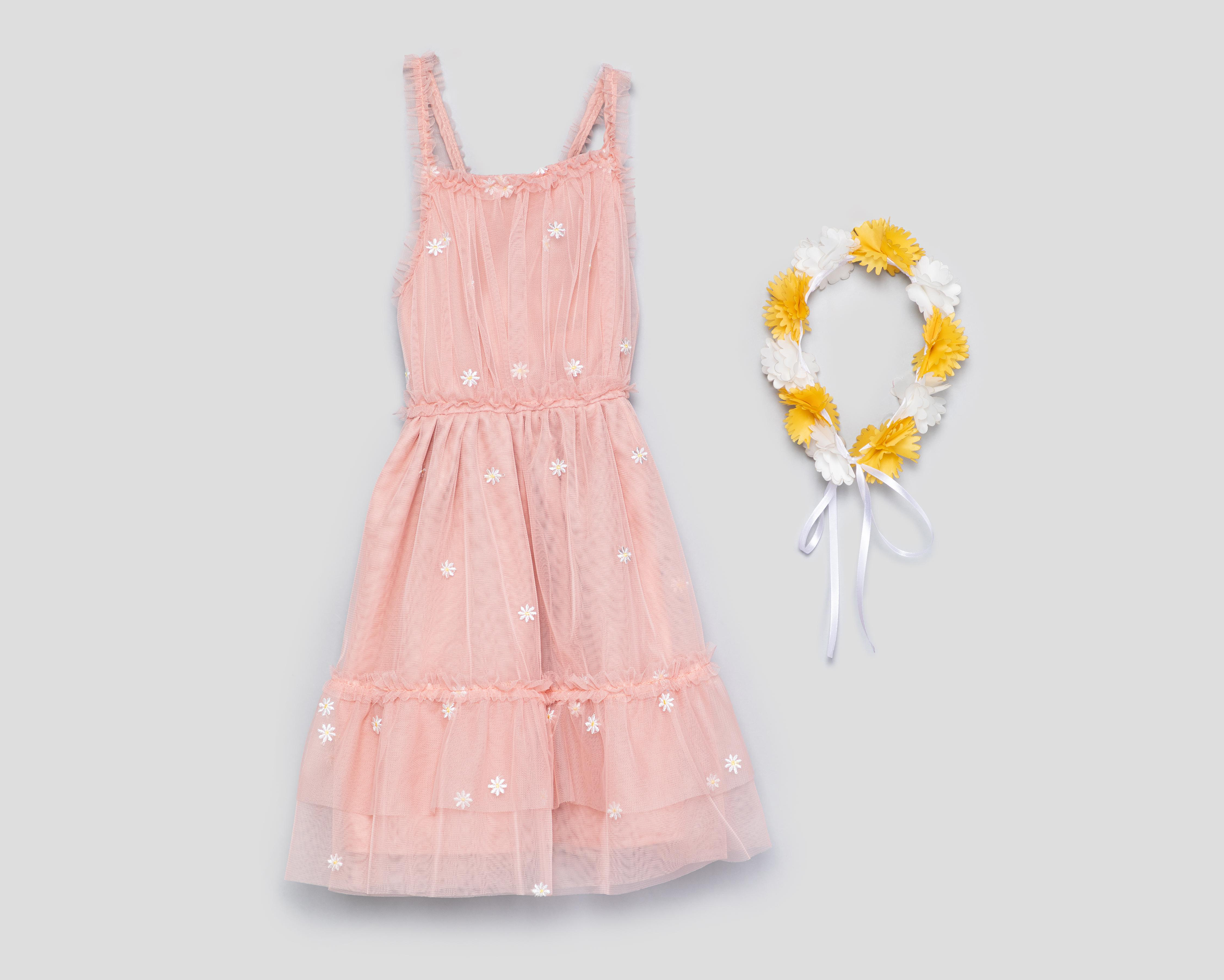 Vestido Rosa Refill para Niña con Tiara