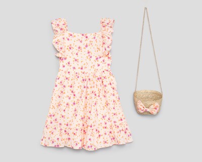 Foto 1 | Vestido Rosa Refill para Niña con Bolsa