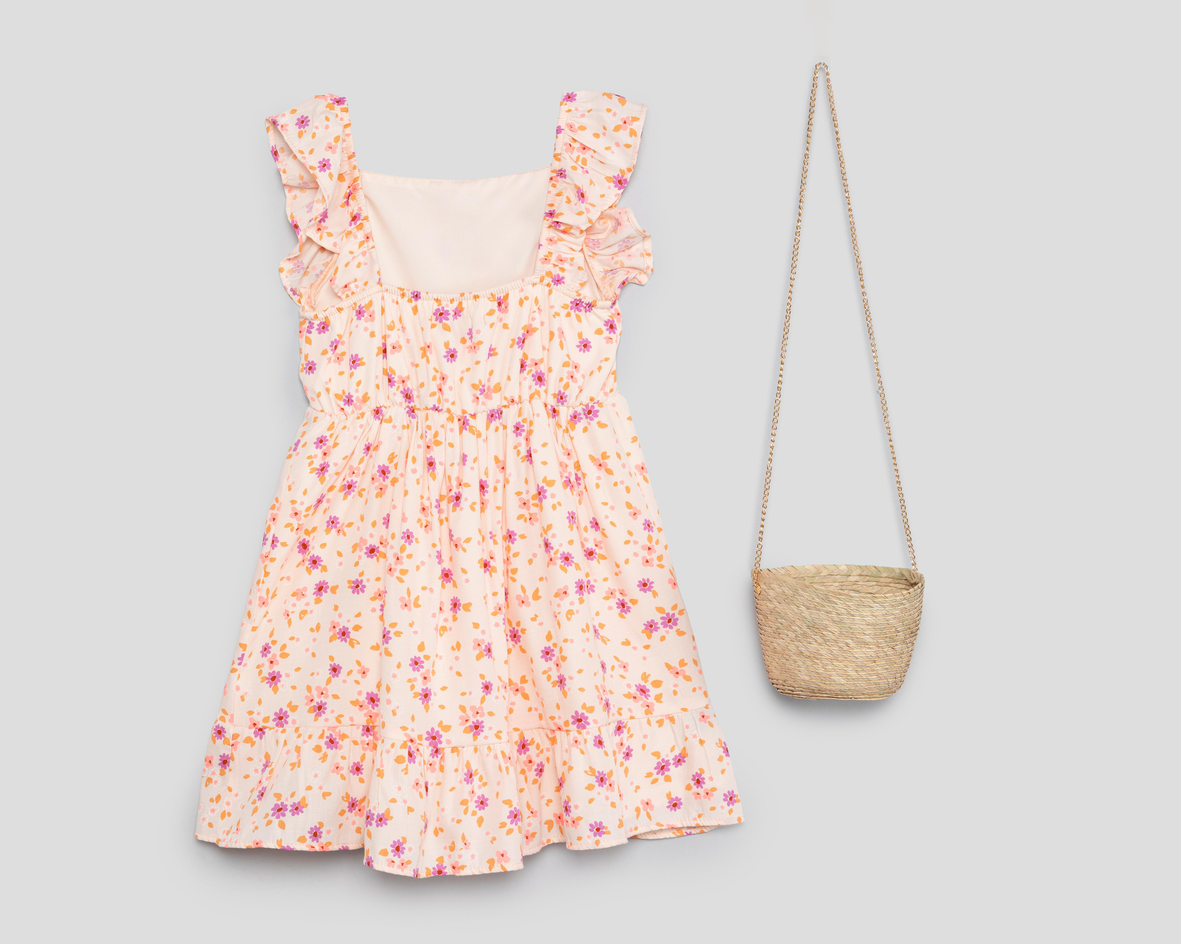 Foto 2 | Vestido Rosa Refill para Niña con Bolsa
