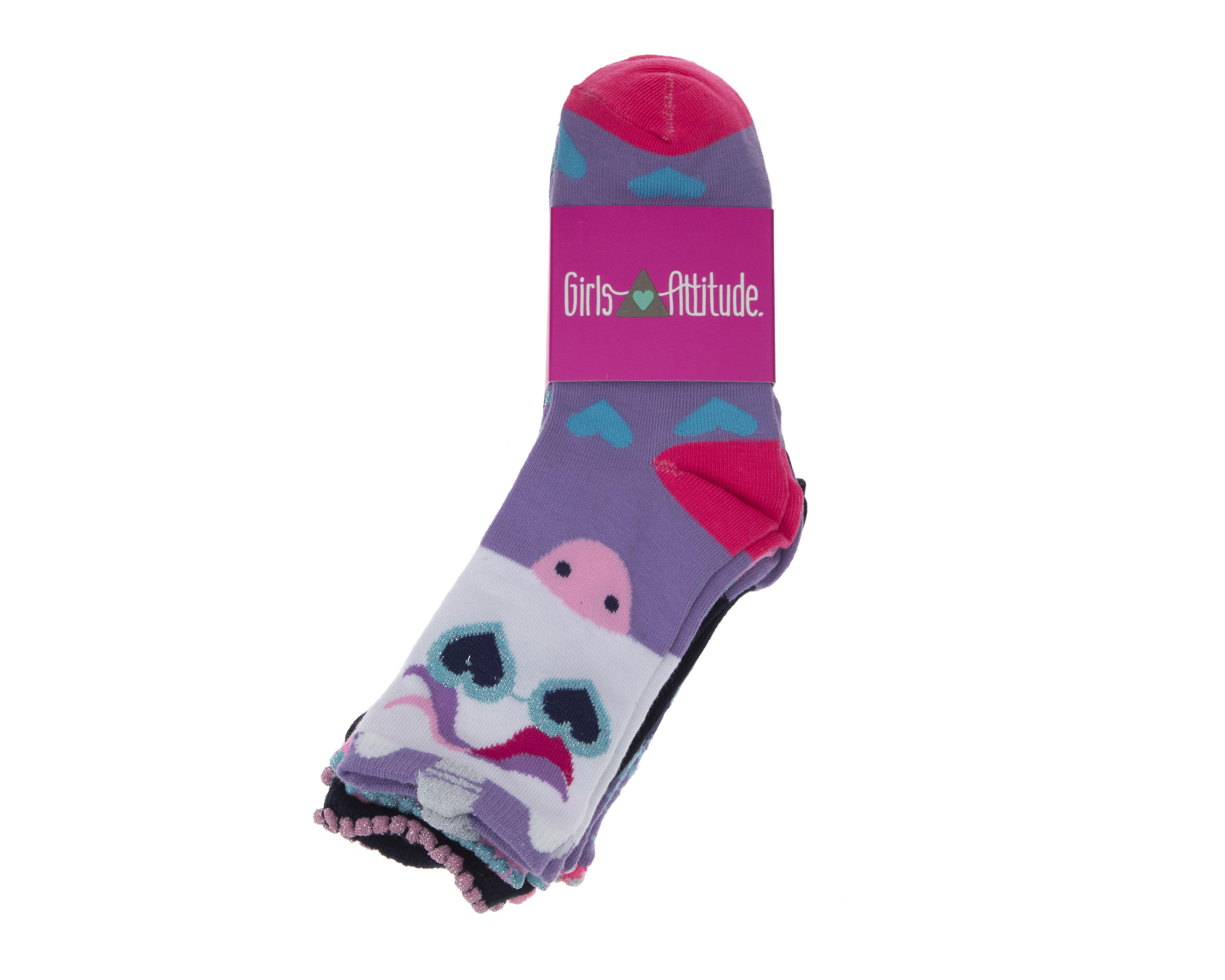 Foto 4 pulgar | Calcetas Largas Girls Attitude para Niña 5 Pares