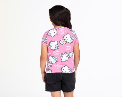 Foto 3 | Playera Hello Kitty Manga Corta para Niña