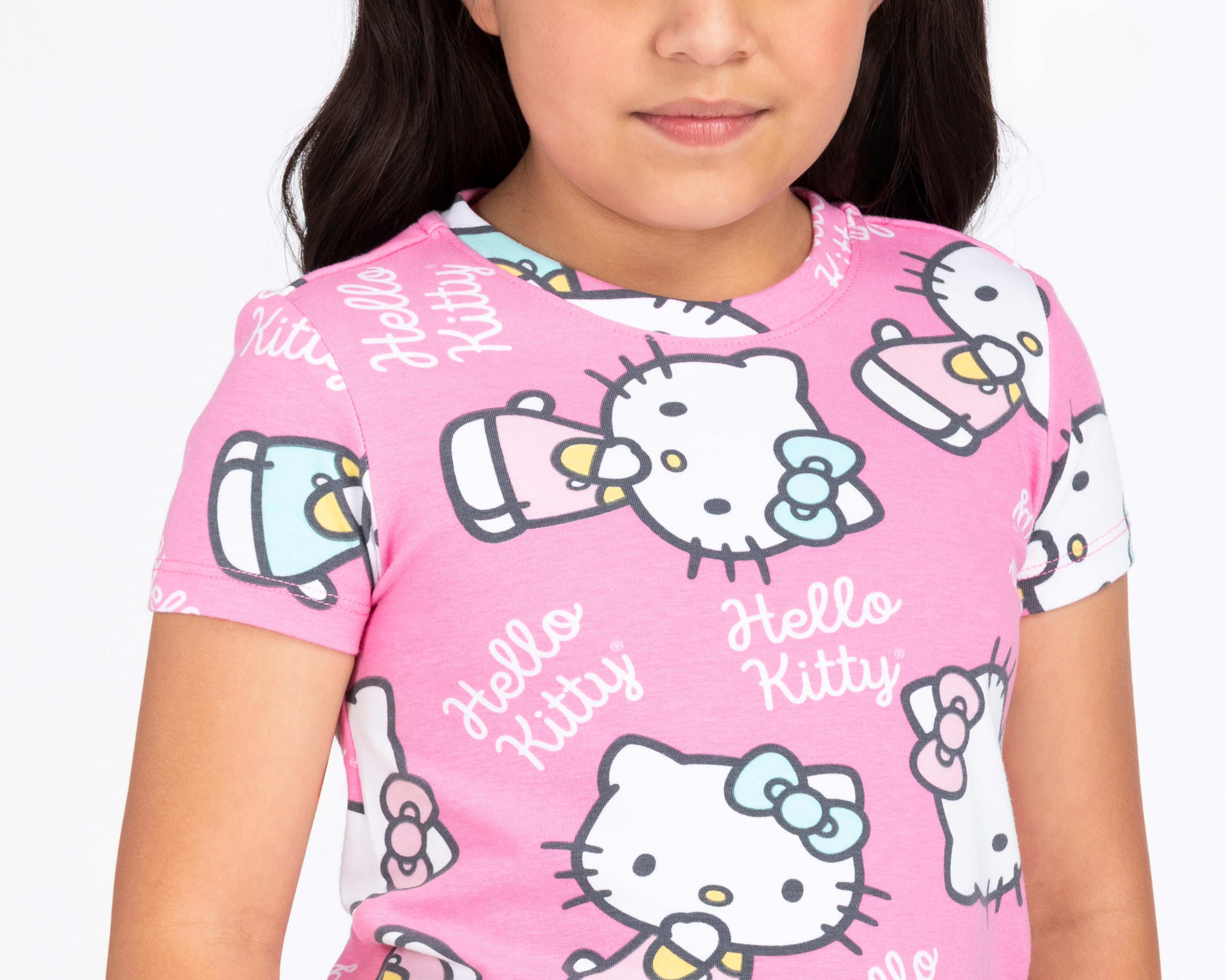 Foto 5 pulgar | Playera Hello Kitty Manga Corta para Niña
