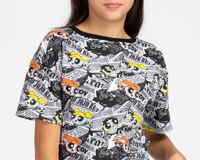 Foto 4 | Playera de Cuello Redondo Multicolor Las Chicas Superpoderosas para Niña