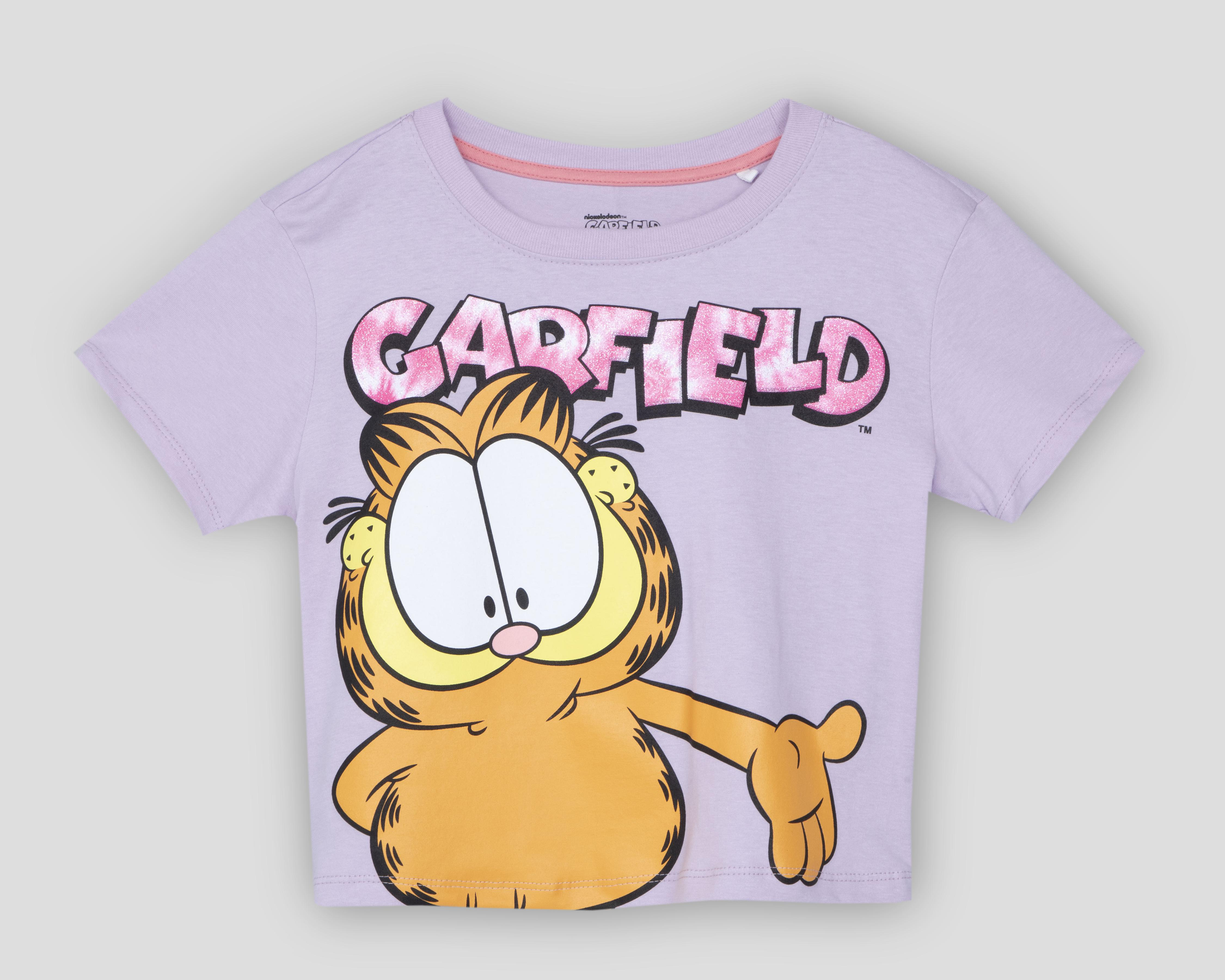 Foto 2 pulgar | Playera Garfield Manga Corta para Niña
