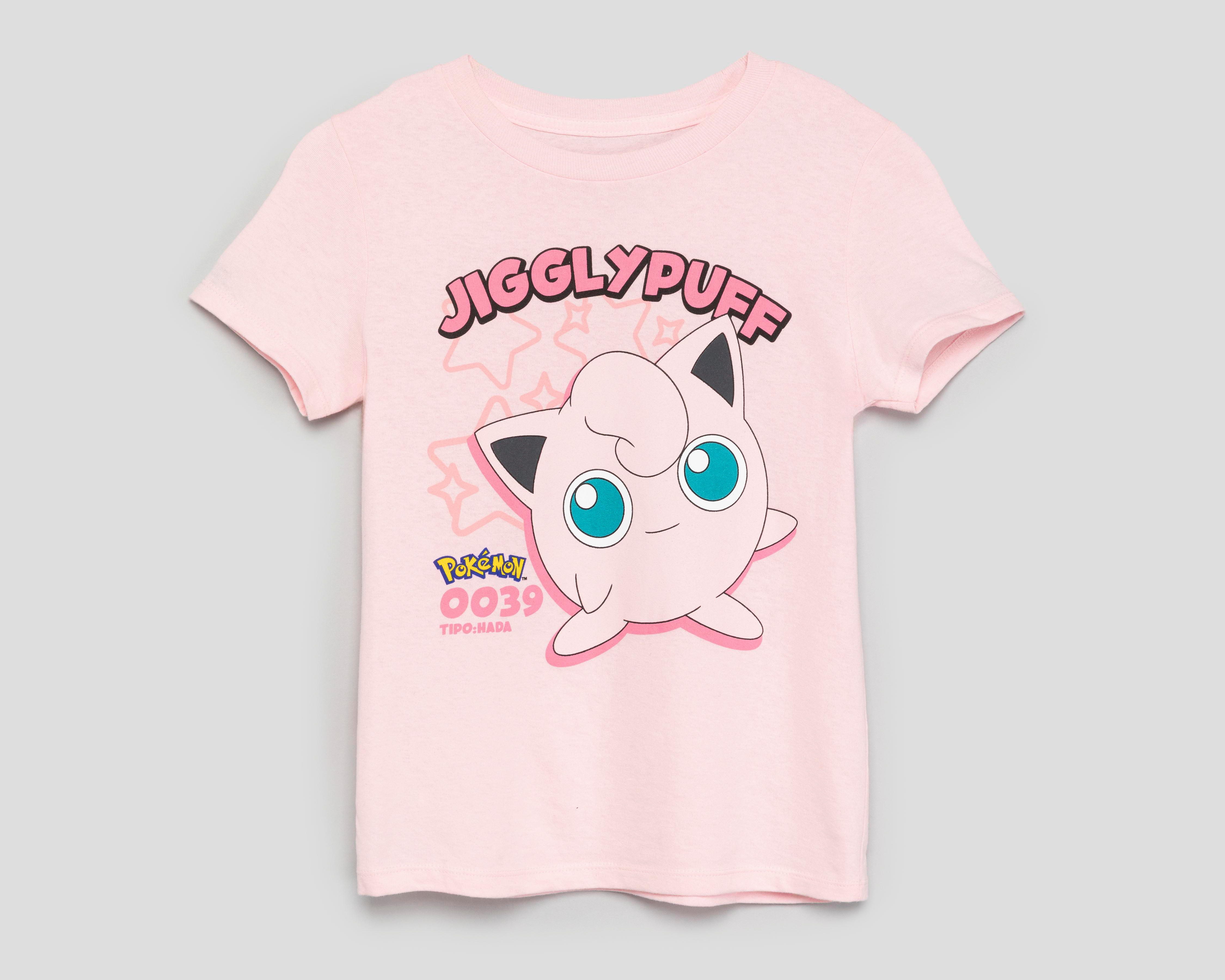 Foto 2 pulgar | Playera de Cuello Redondo Rosa Pokémon para Niña