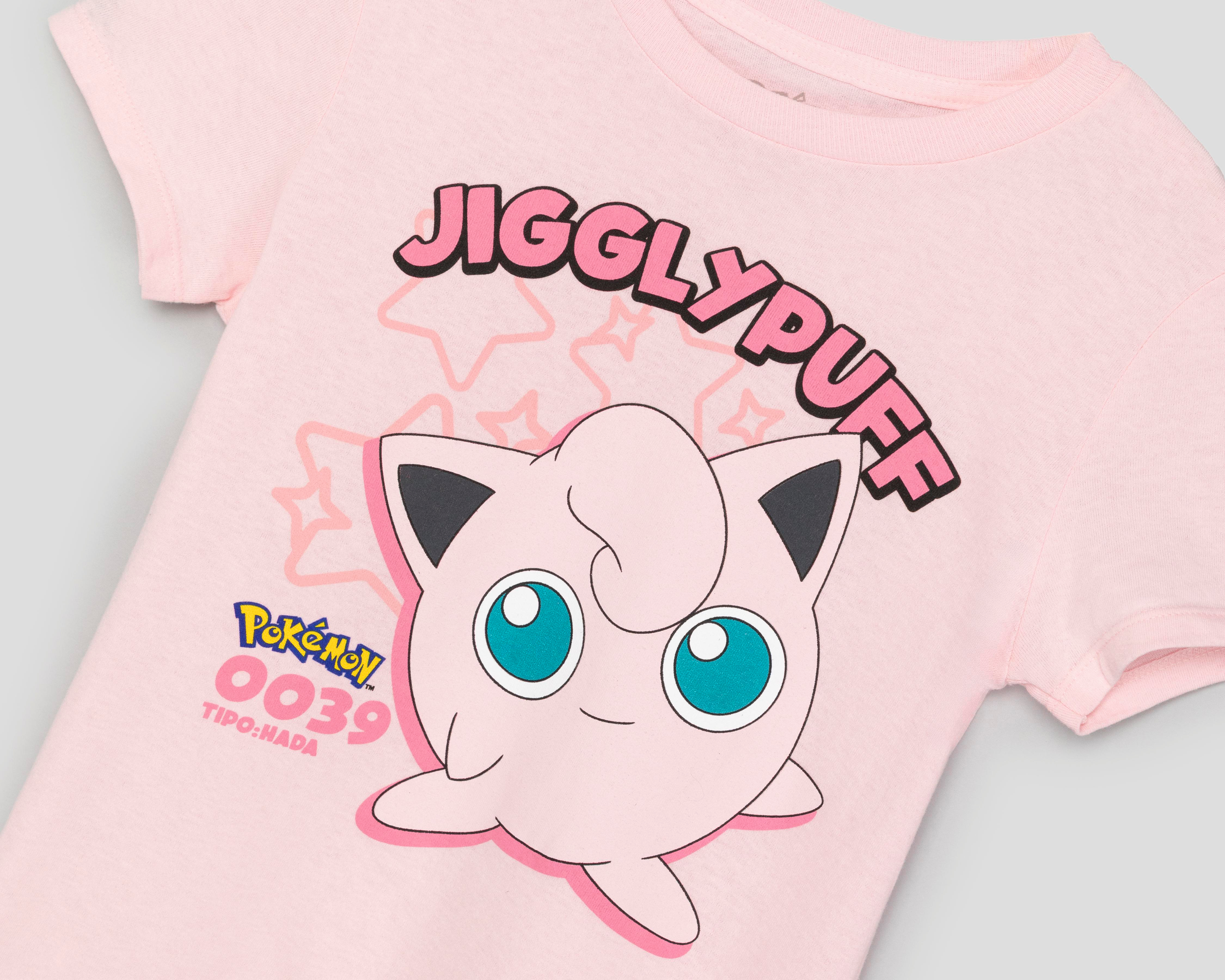 Foto 4 pulgar | Playera de Cuello Redondo Rosa Pokémon para Niña