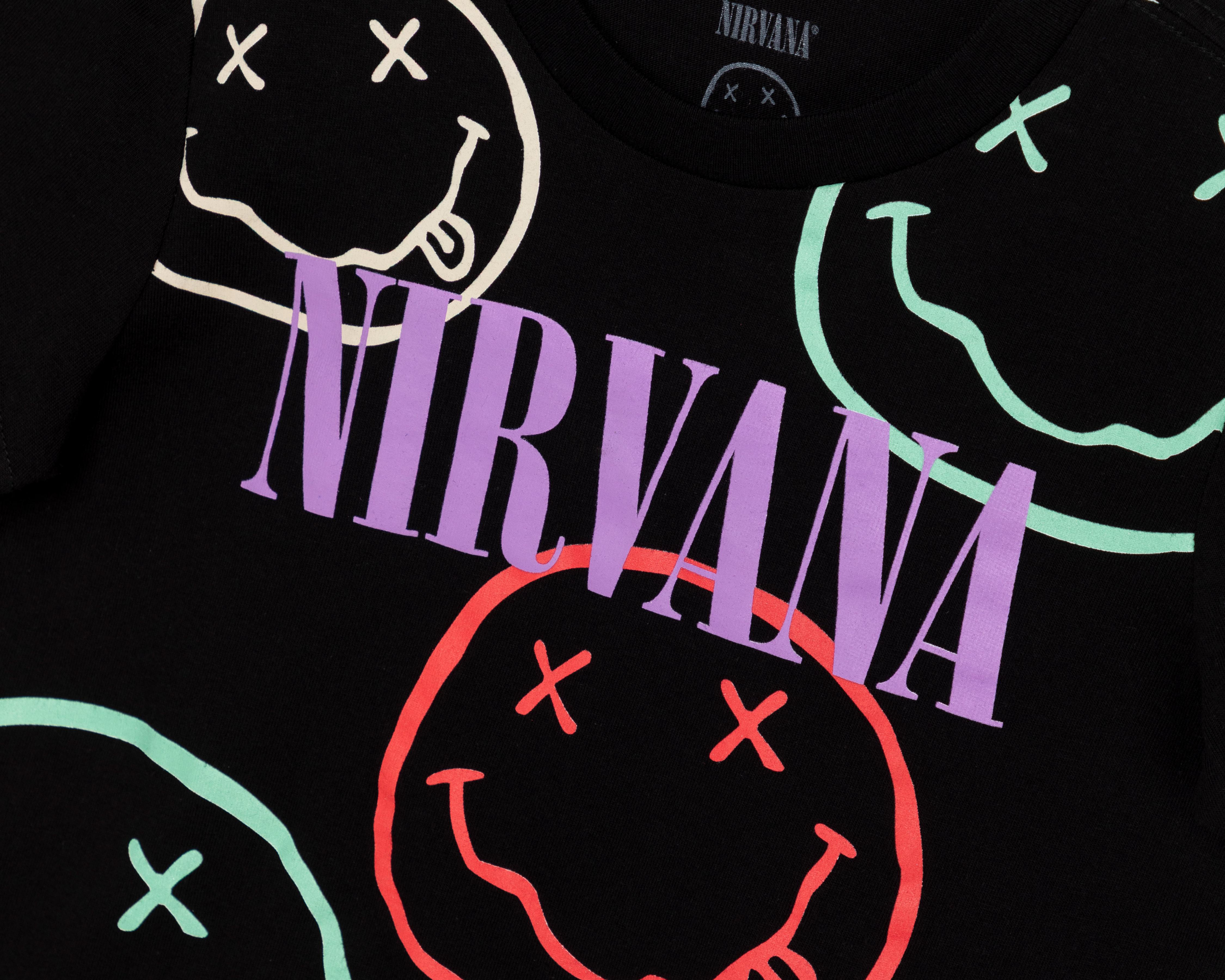 Foto 4 pulgar | Playera Nirvana Manga Corta Estampada para Niña
