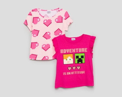 Foto 1 | Playera Minecraft para Niña 2 Piezas