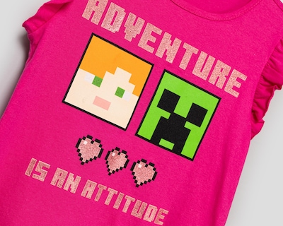 Foto 4 | Playera Minecraft para Niña 2 Piezas