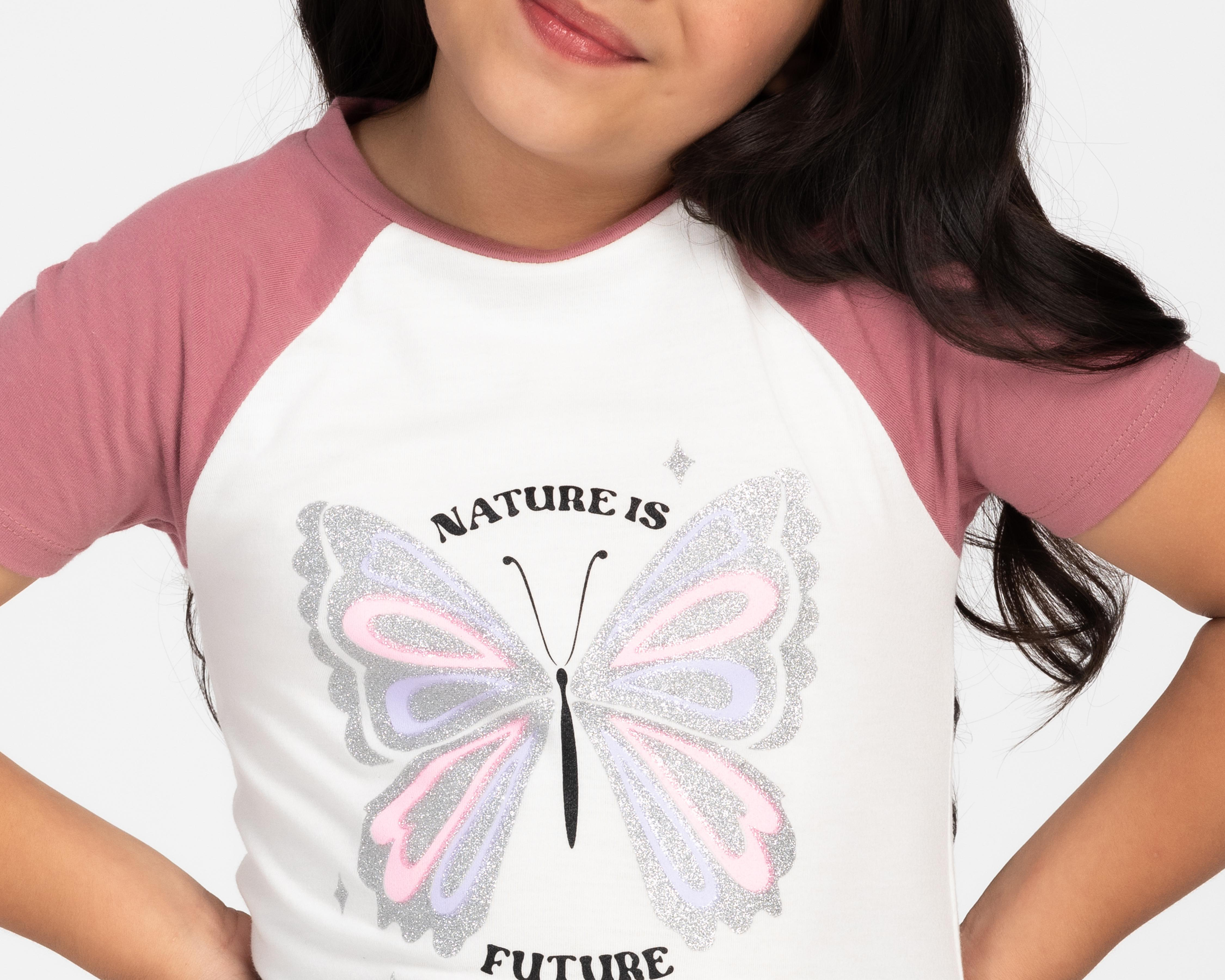 Foto 5 pulgar | Playera Girls Attitude Manga Corta con Estampado para Niña