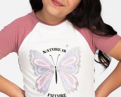 Foto 4 | Playera Girls Attitude Manga Corta con Estampado para Niña