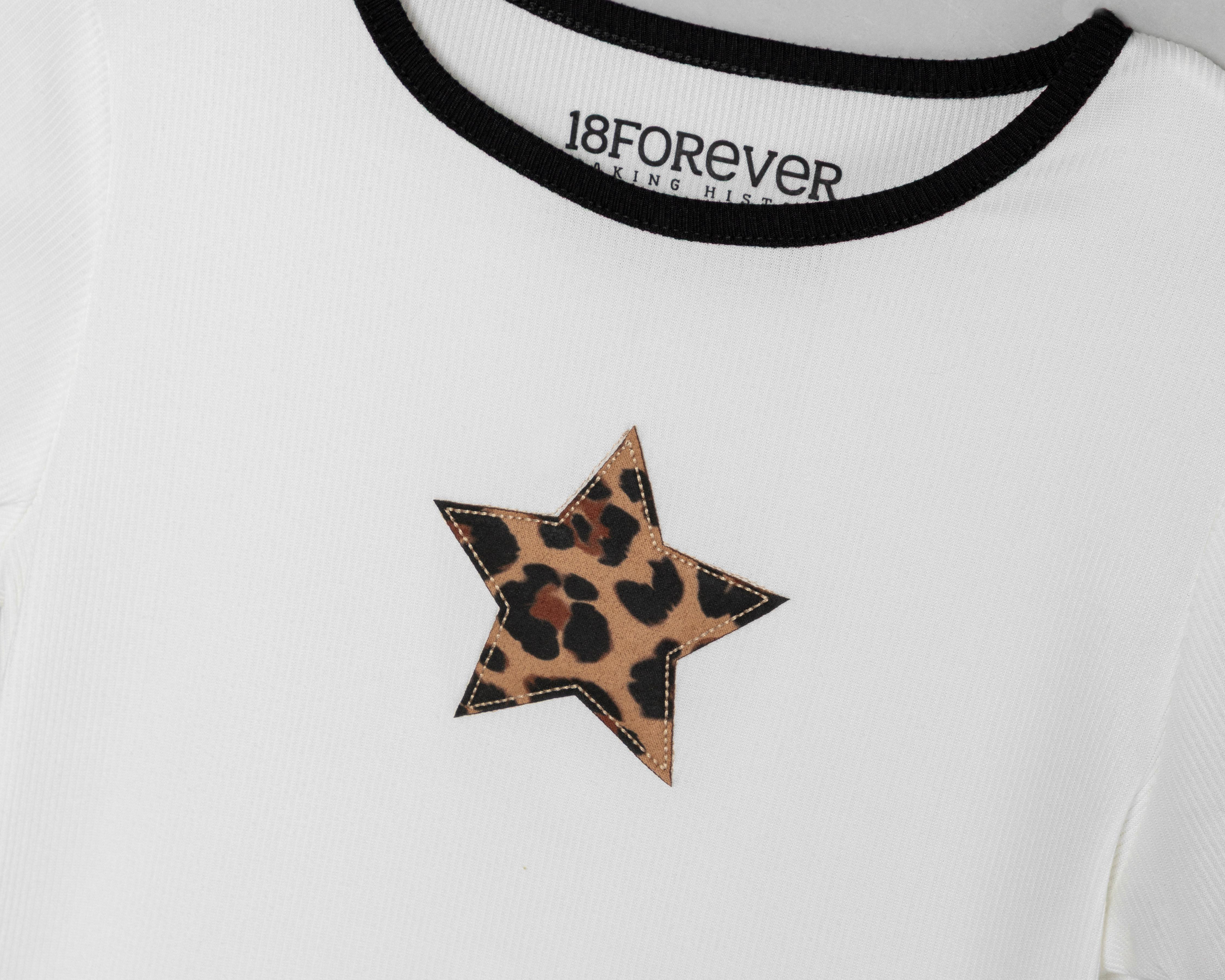 Foto 4 pulgar | Playera 18 Forever Manga Corta Blanca para Niña