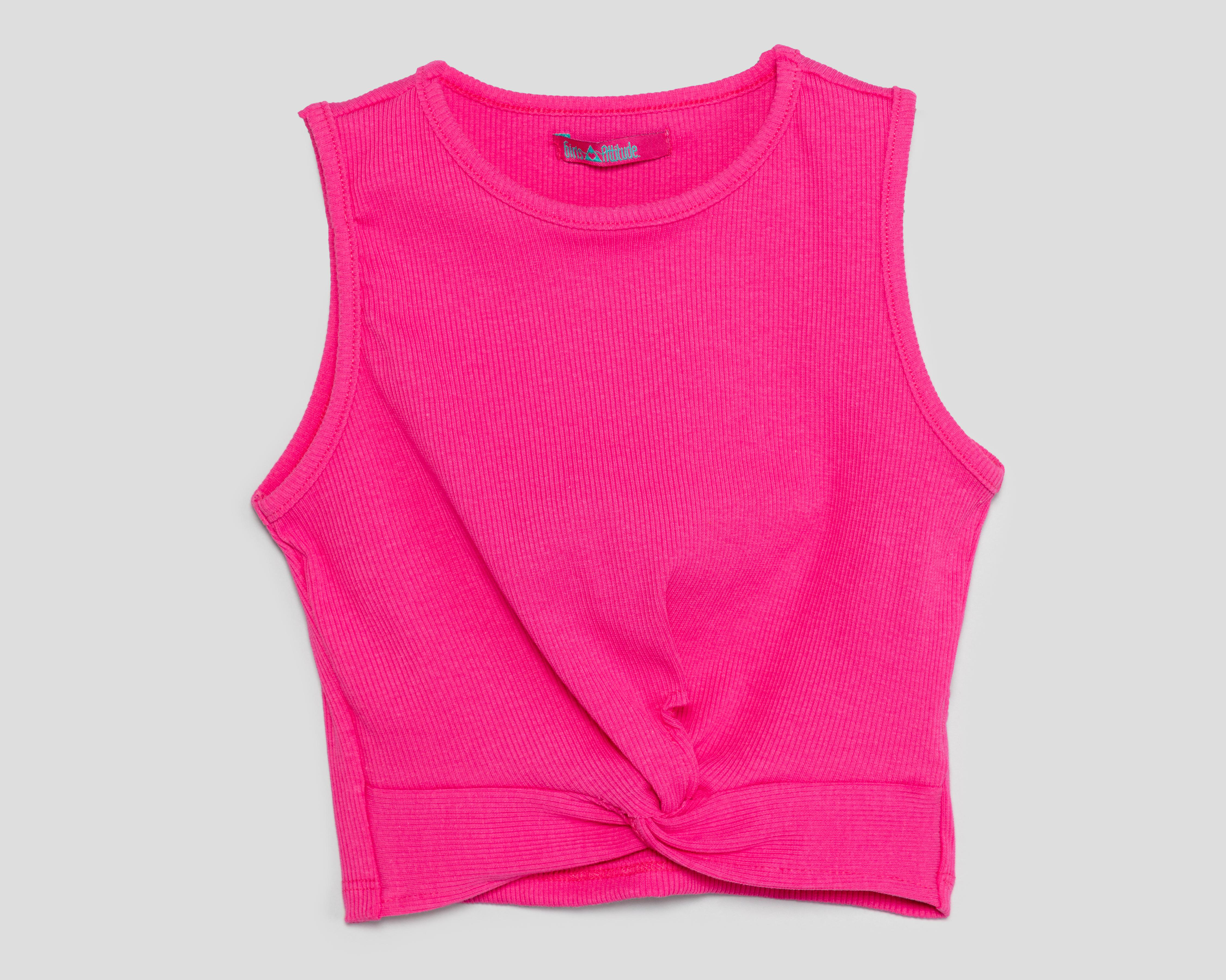 Blusa Girls Attitude sin Mangas Rosa para Niña
