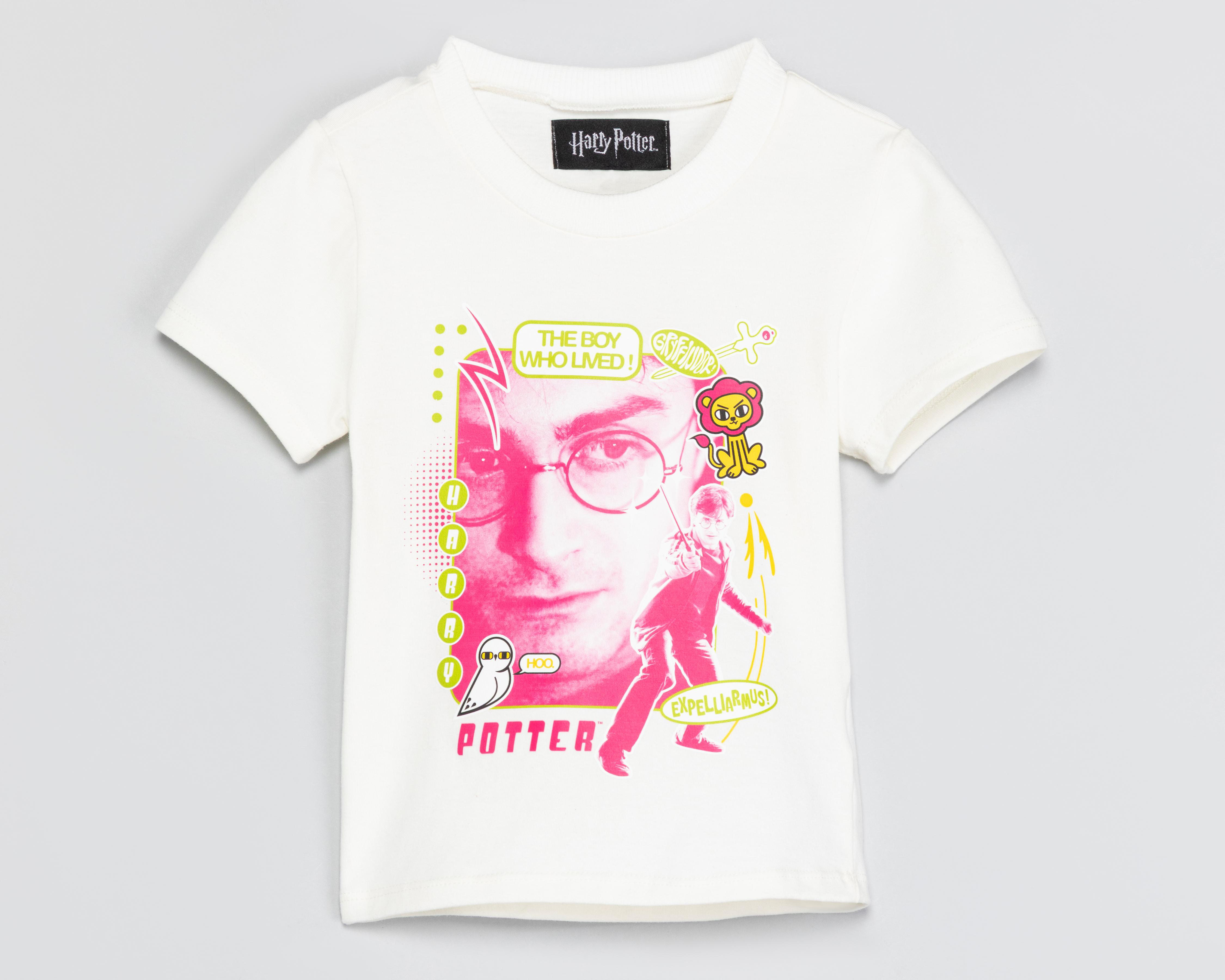 Foto 2 pulgar | Playera Cuello Redondo Blanca Harry Potter para Niña