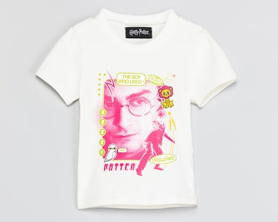 Foto 1 | Playera Cuello Redondo Blanca Harry Potter para Niña