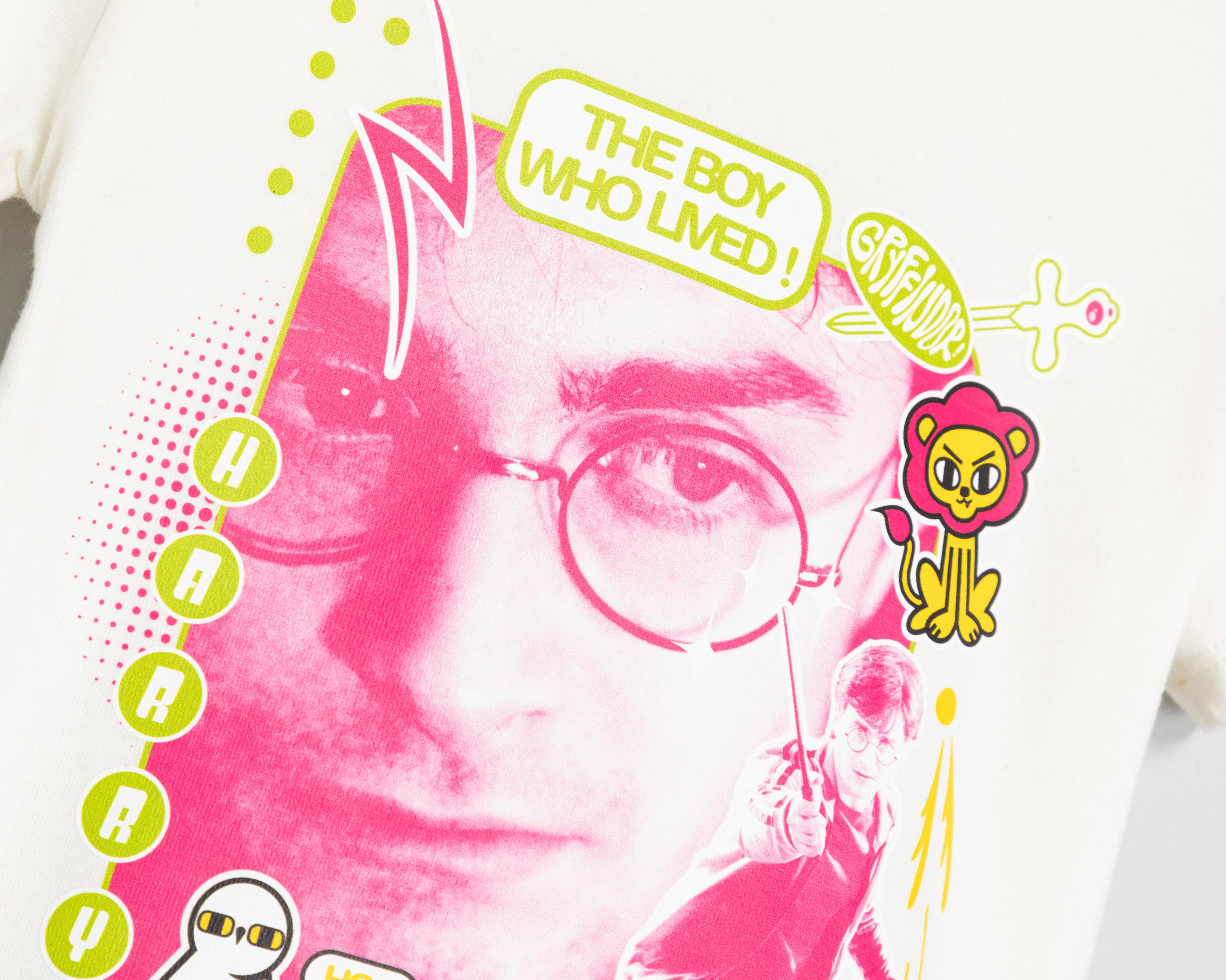 Foto 4 pulgar | Playera Cuello Redondo Blanca Harry Potter para Niña