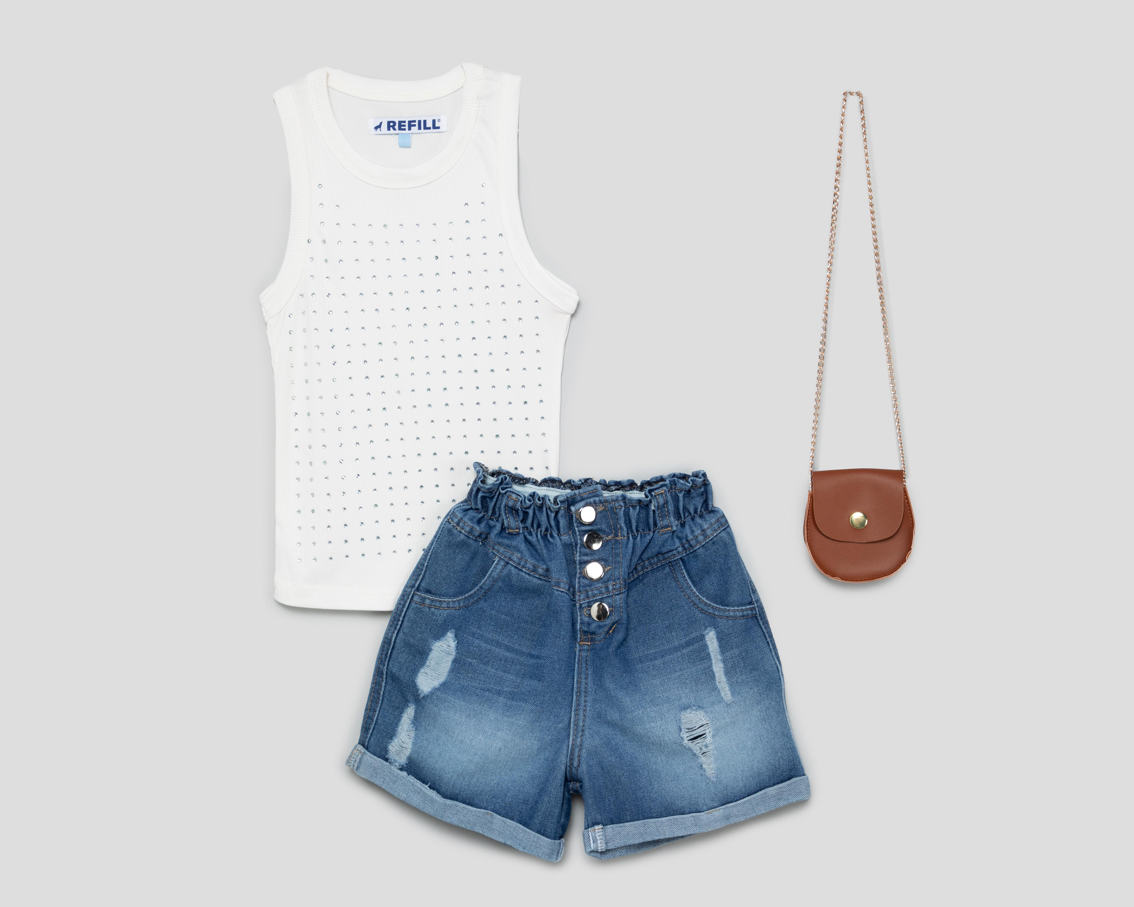 Foto 2 pulgar | Conjunto de Playera y Short Refill para Niña 3 Piezas