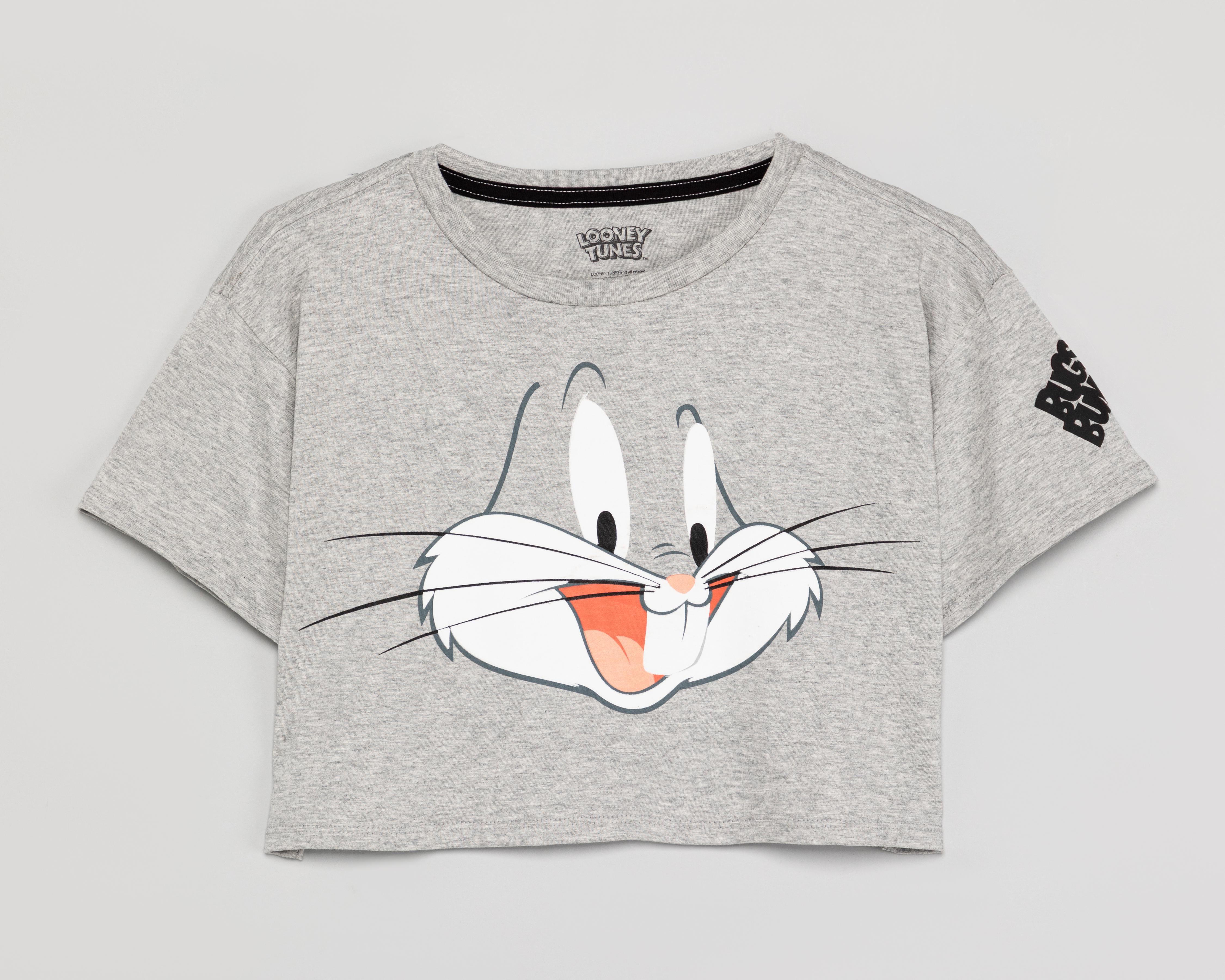 Foto 1 | Playera de Cuello Redondo Gris Looney Tunes para Niña