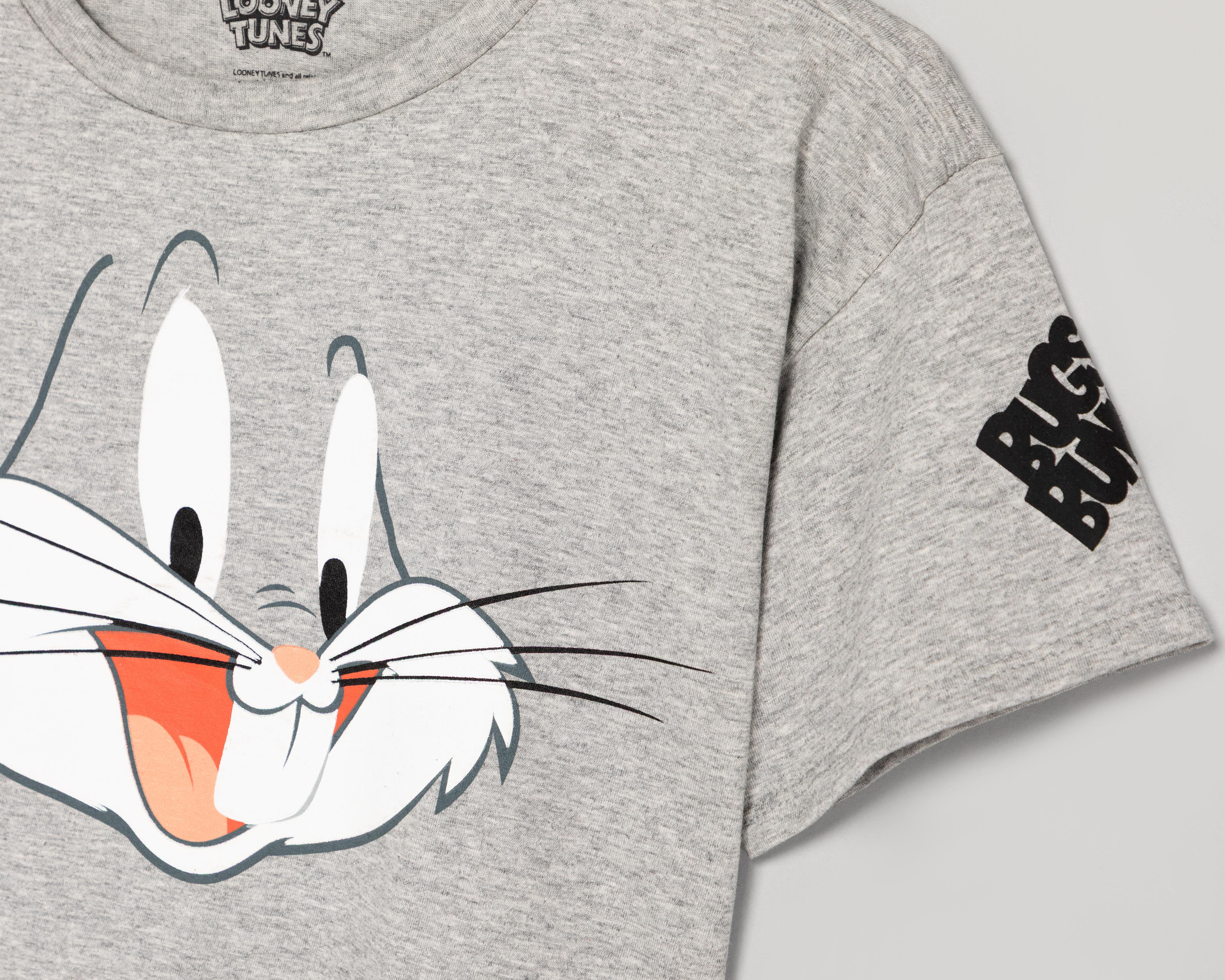 Foto 4 pulgar | Playera de Cuello Redondo Gris Looney Tunes para Niña