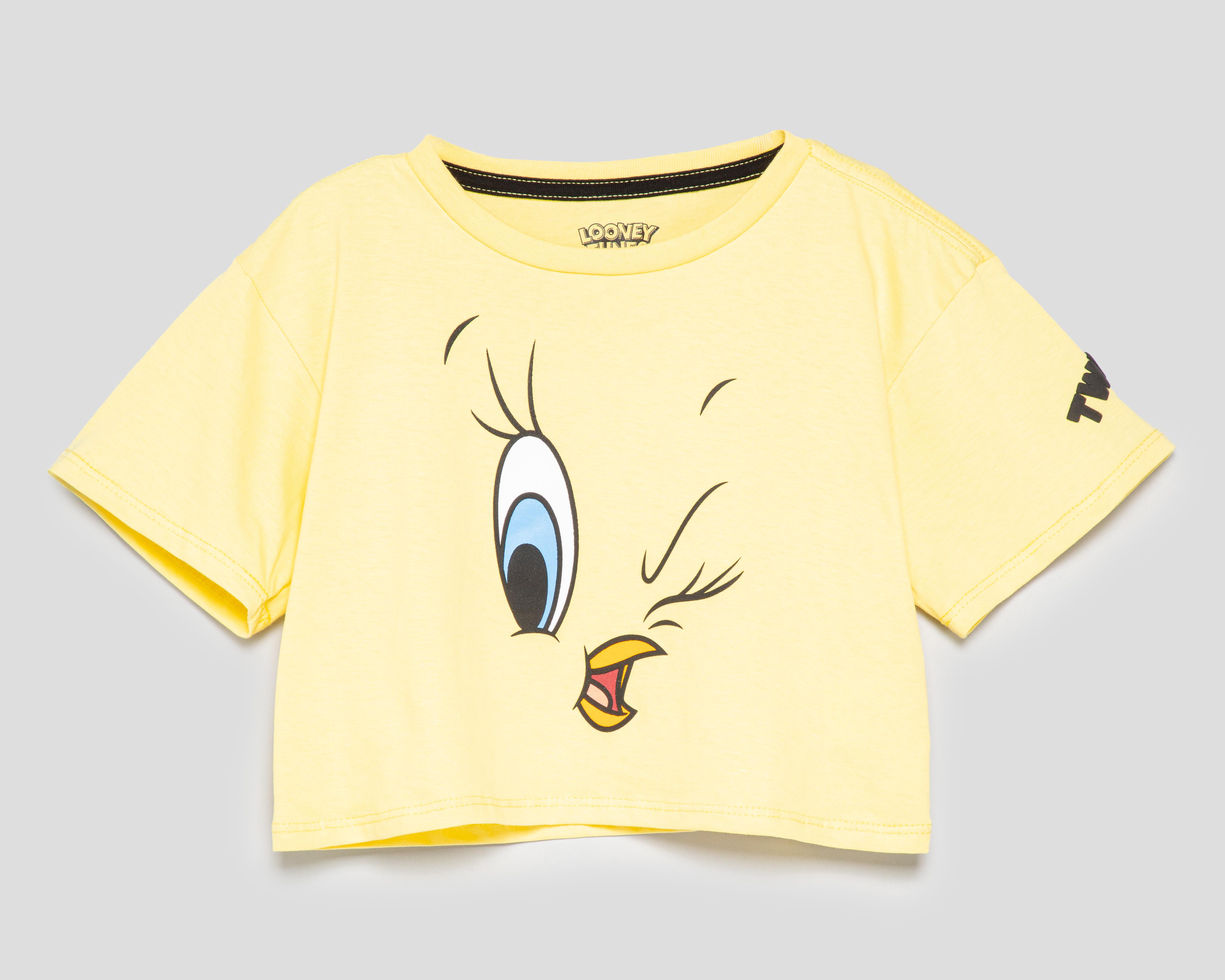 Foto 1 | Playera de Cuello Redondo Amarillo Looney Tunes para Niña