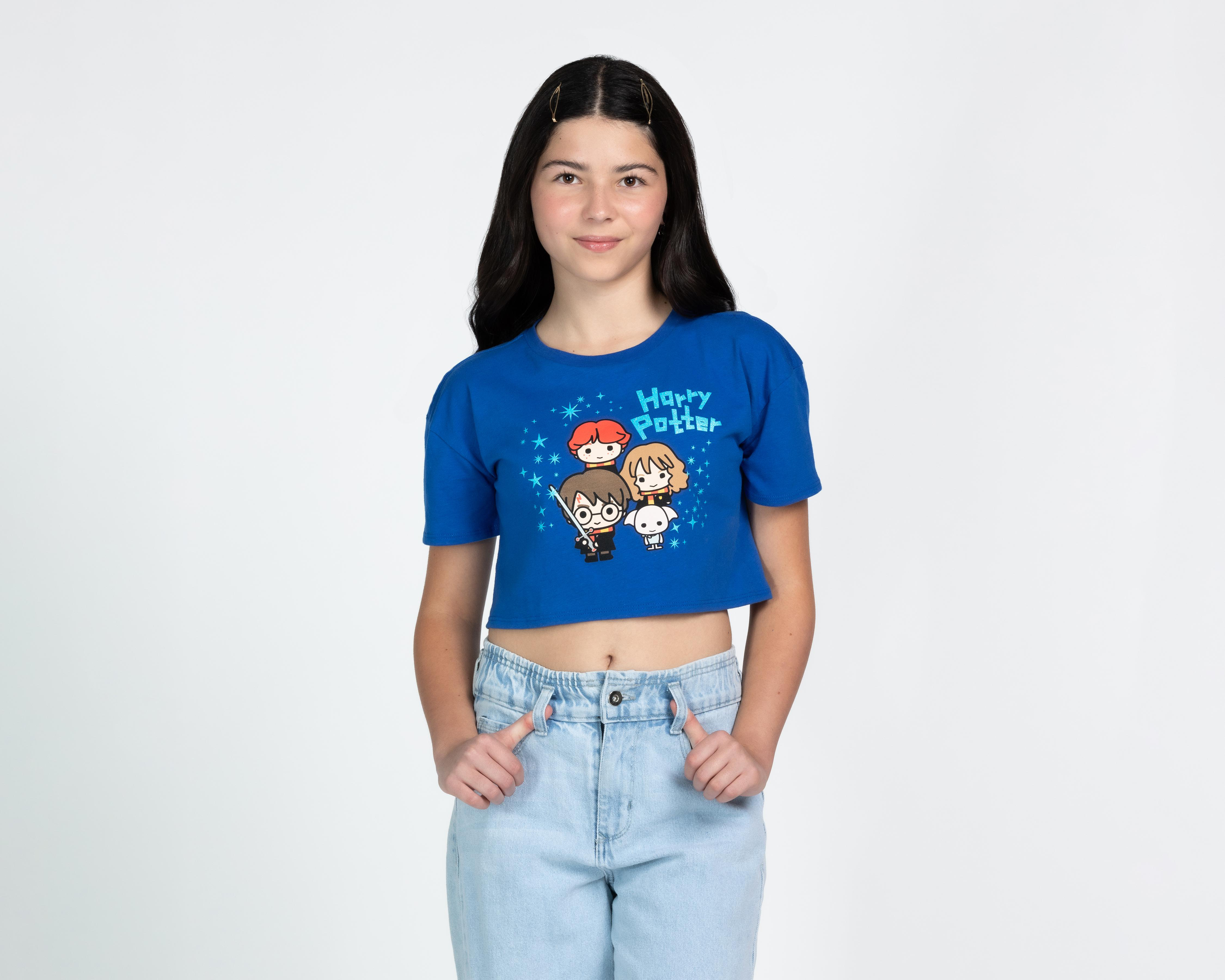 Foto 2 pulgar | Playera Harry Potter Manga Corta Estampada para Niña