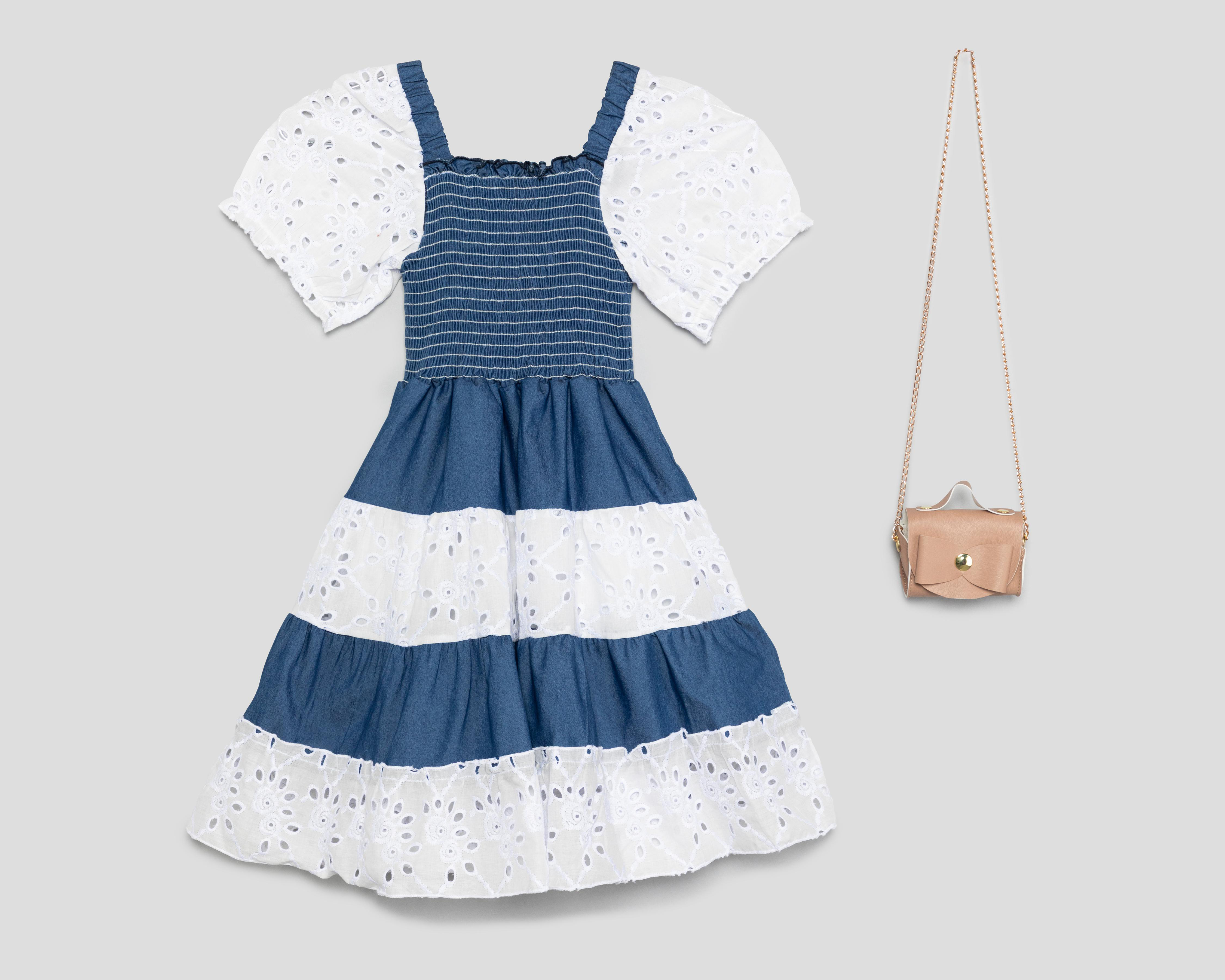 Foto 1 | Vestido Azul Refill para Niña con Bolsa