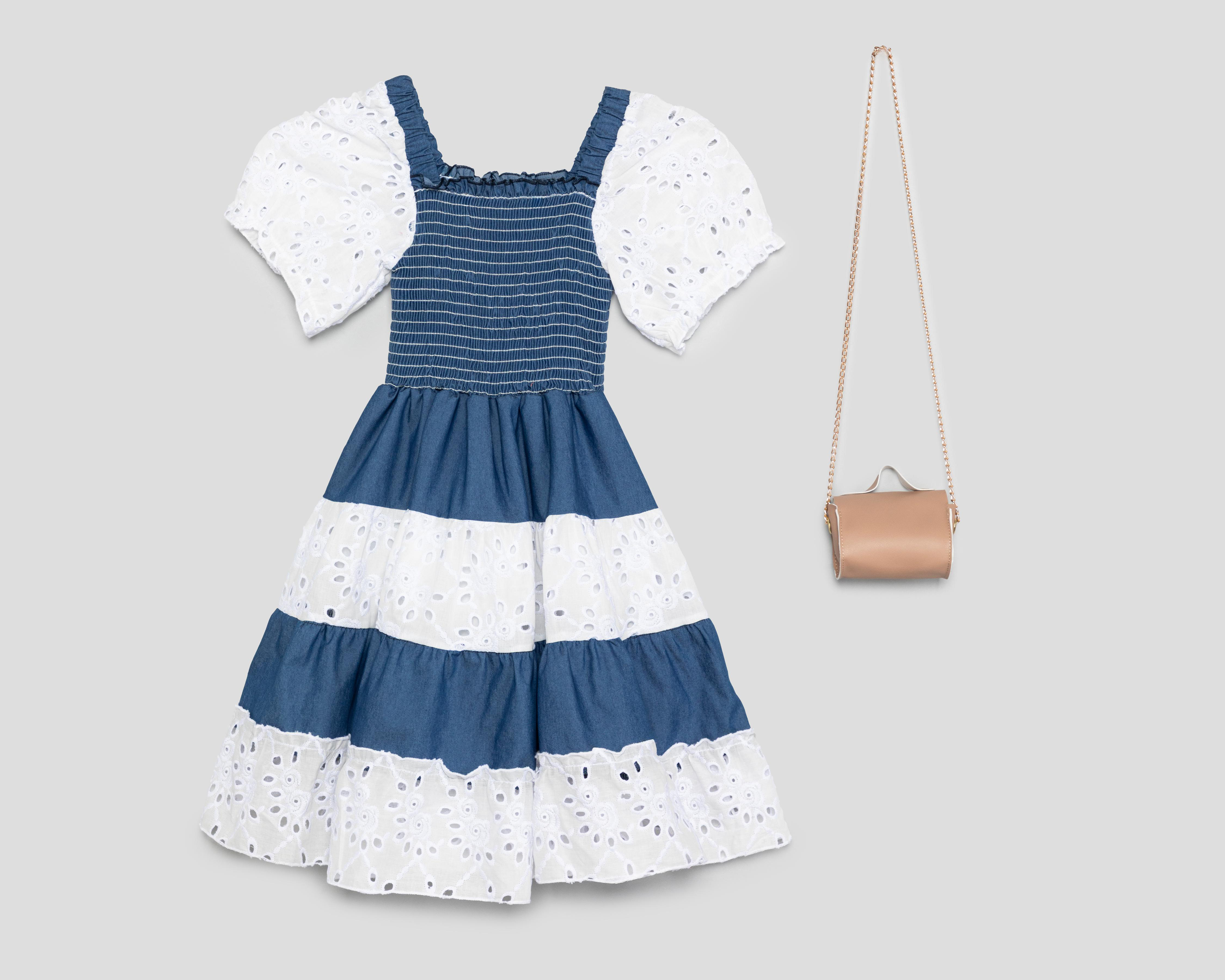Foto 2 | Vestido Azul Refill para Niña con Bolsa