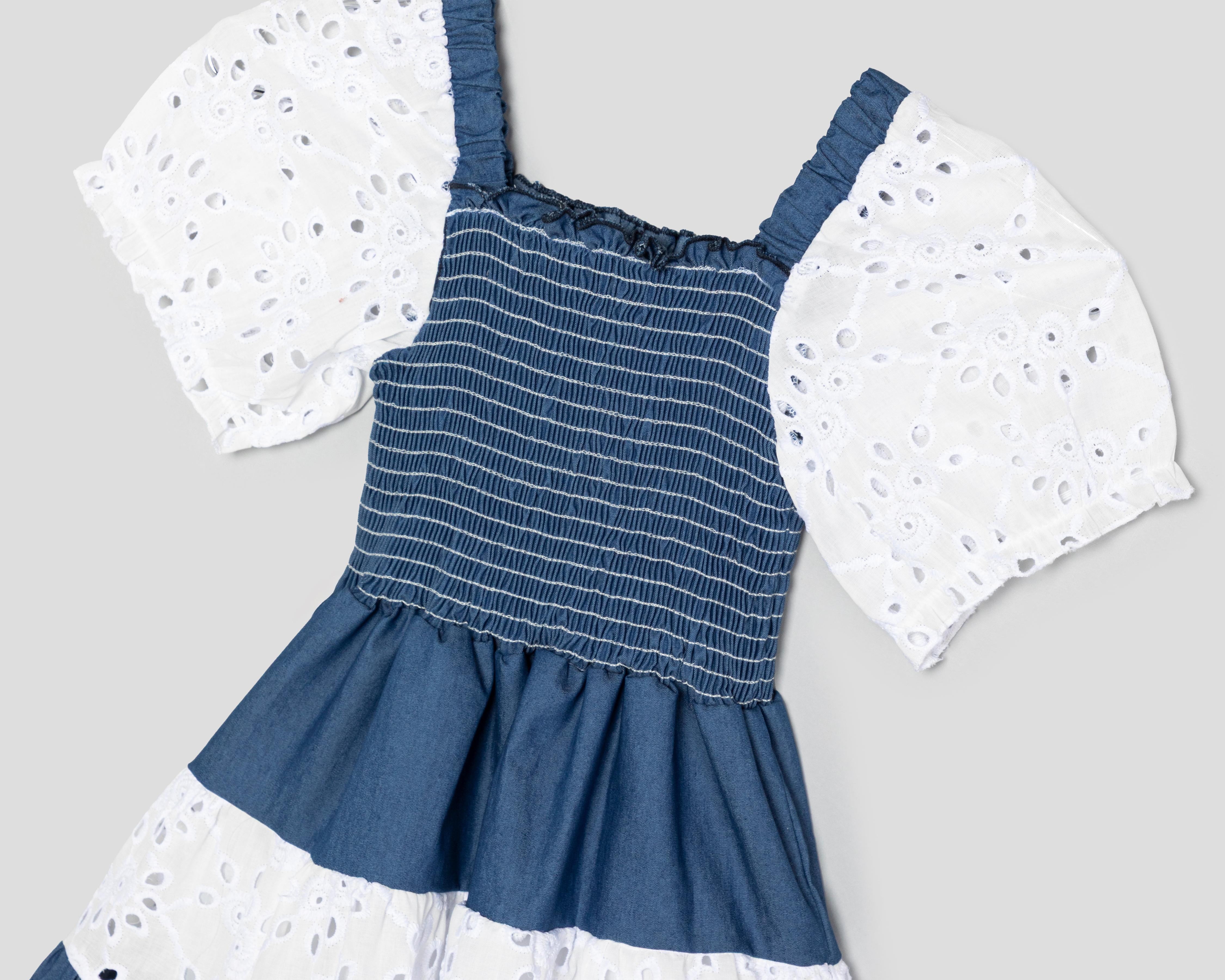 Foto 4 pulgar | Vestido Azul Refill para Niña con Bolsa