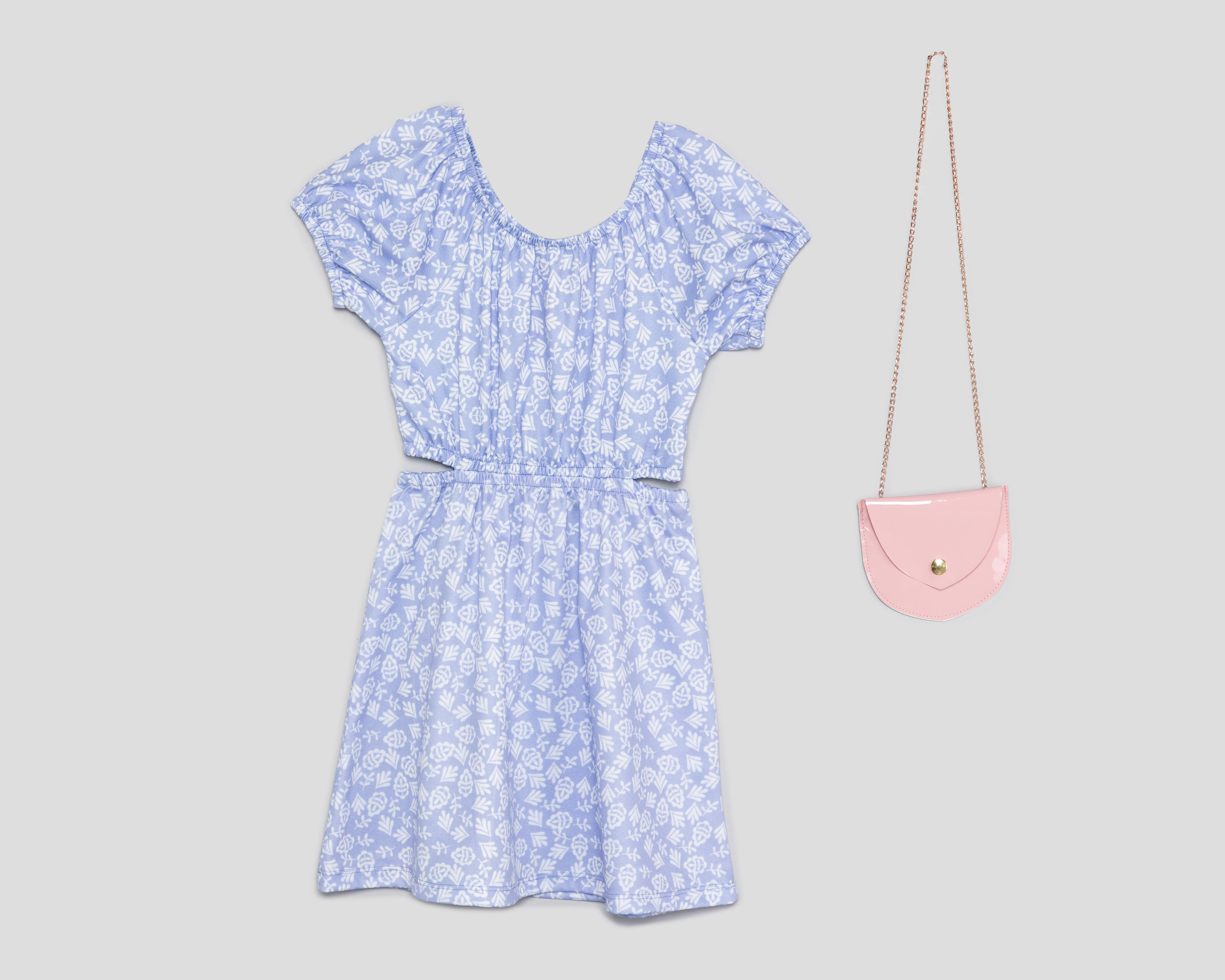 Vestido Azul Girls Attitude para Niña con Bolsa de Hombro